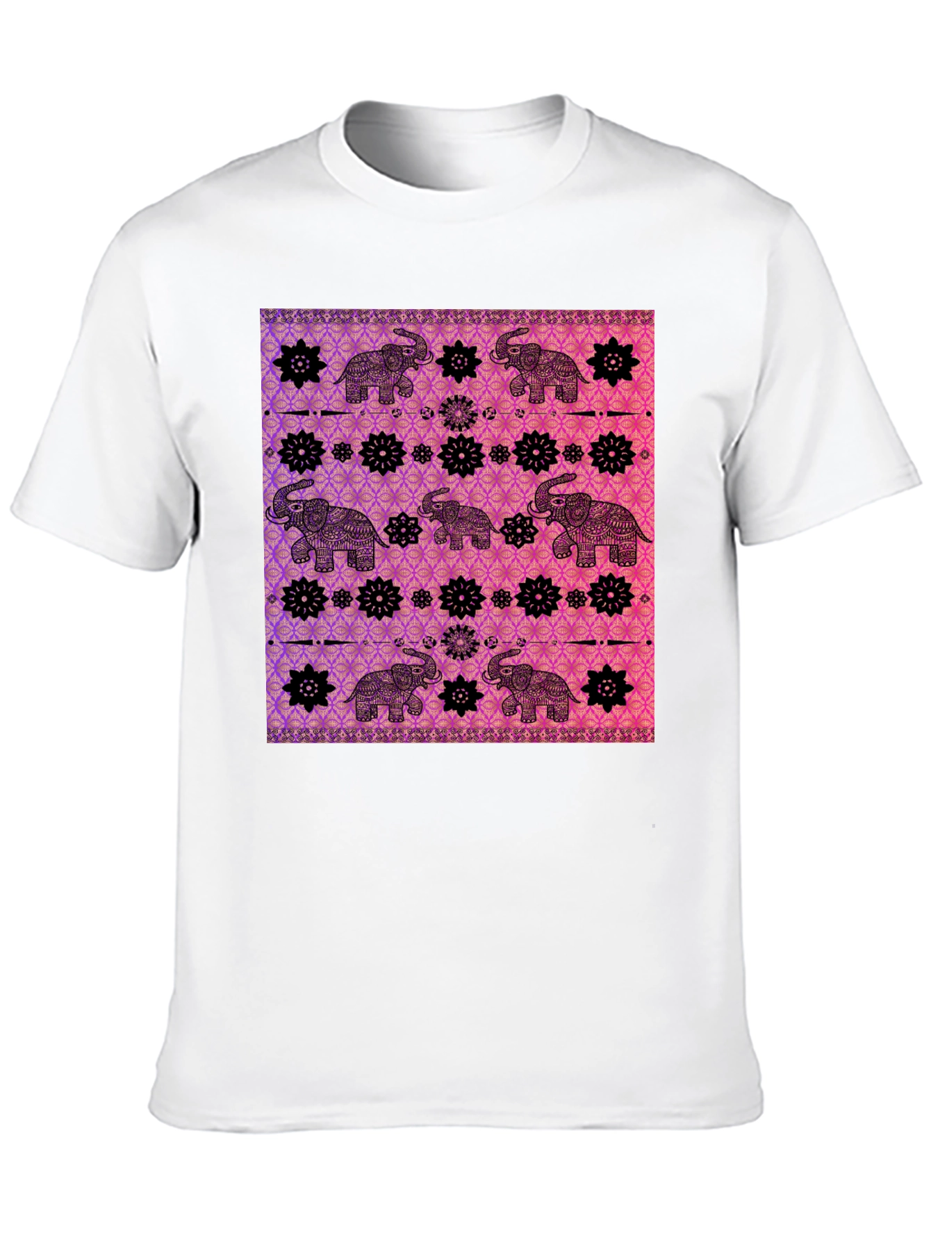 Elephant Pattern Graphic Tee