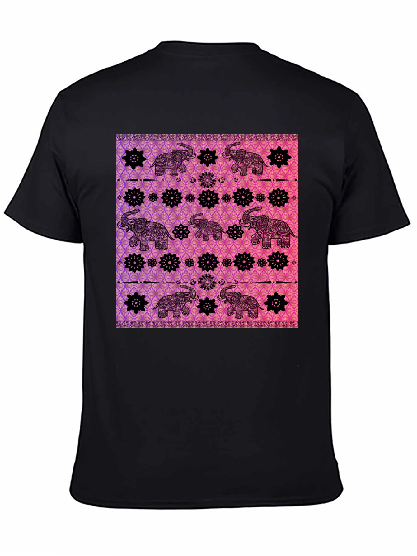 Elephant Pattern Graphic Tee