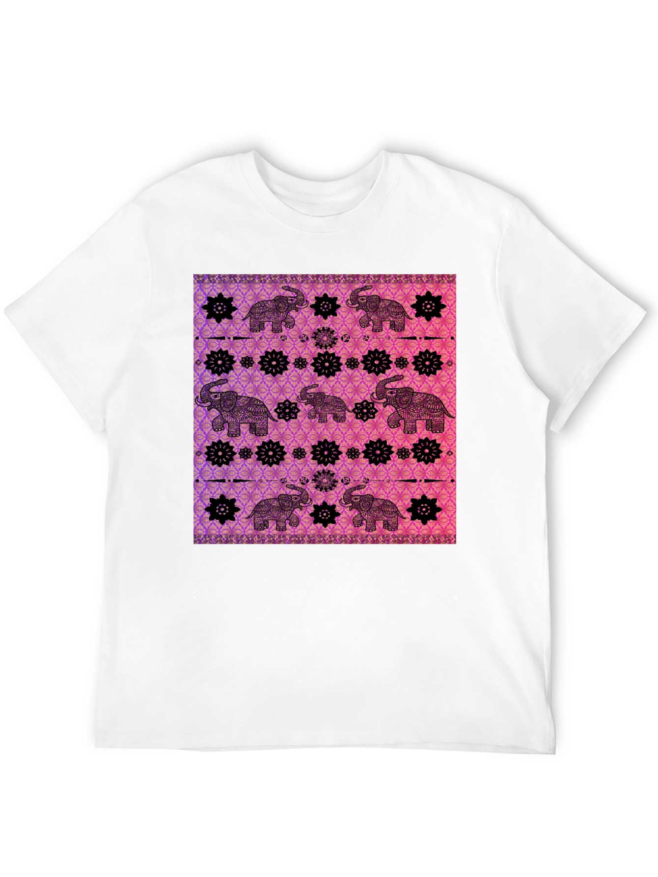 Elephant Pattern Graphic Tee