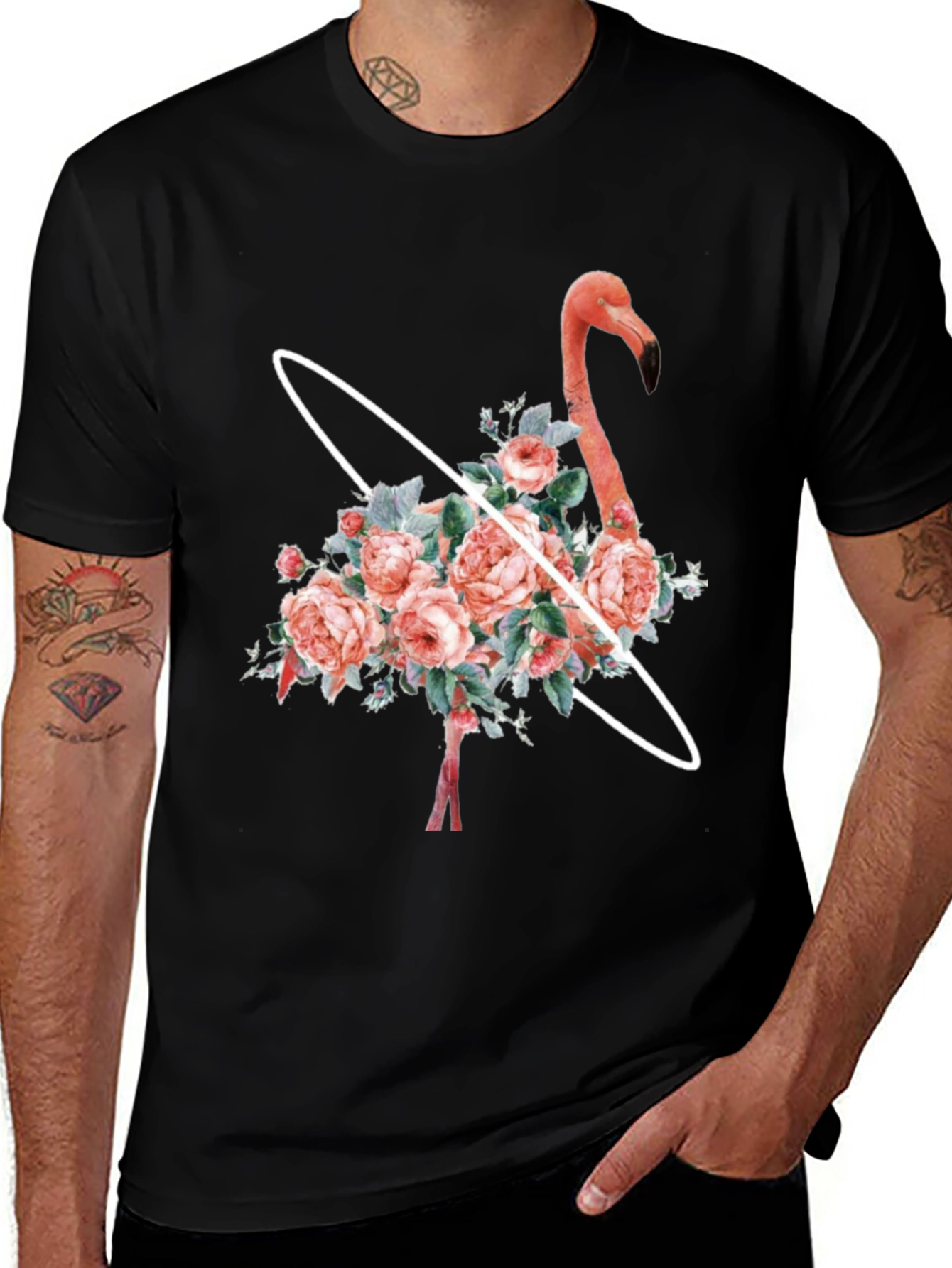 Floral Flamingo Graphic T-Shirt
