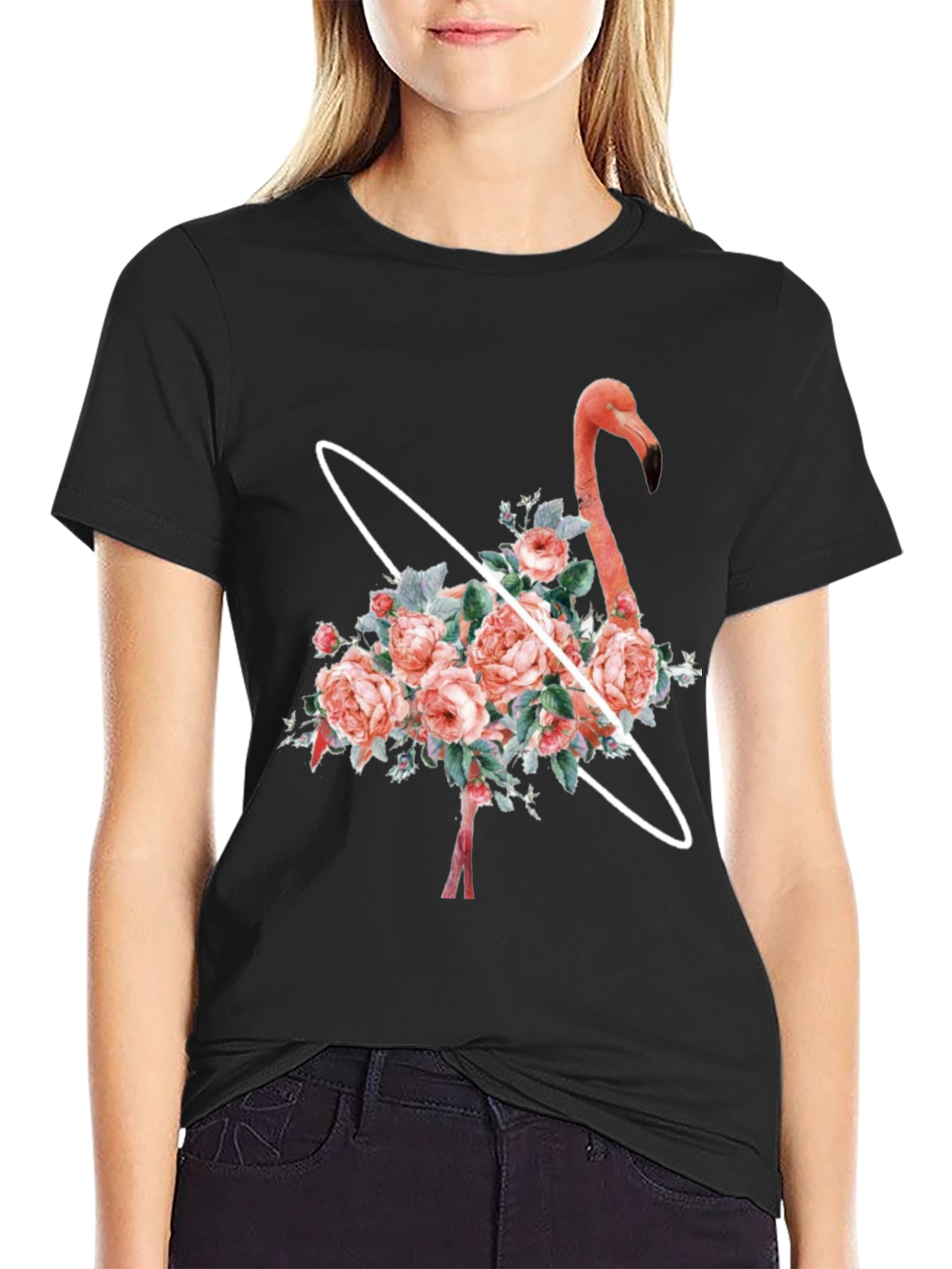 Floral Flamingo Graphic T-Shirt