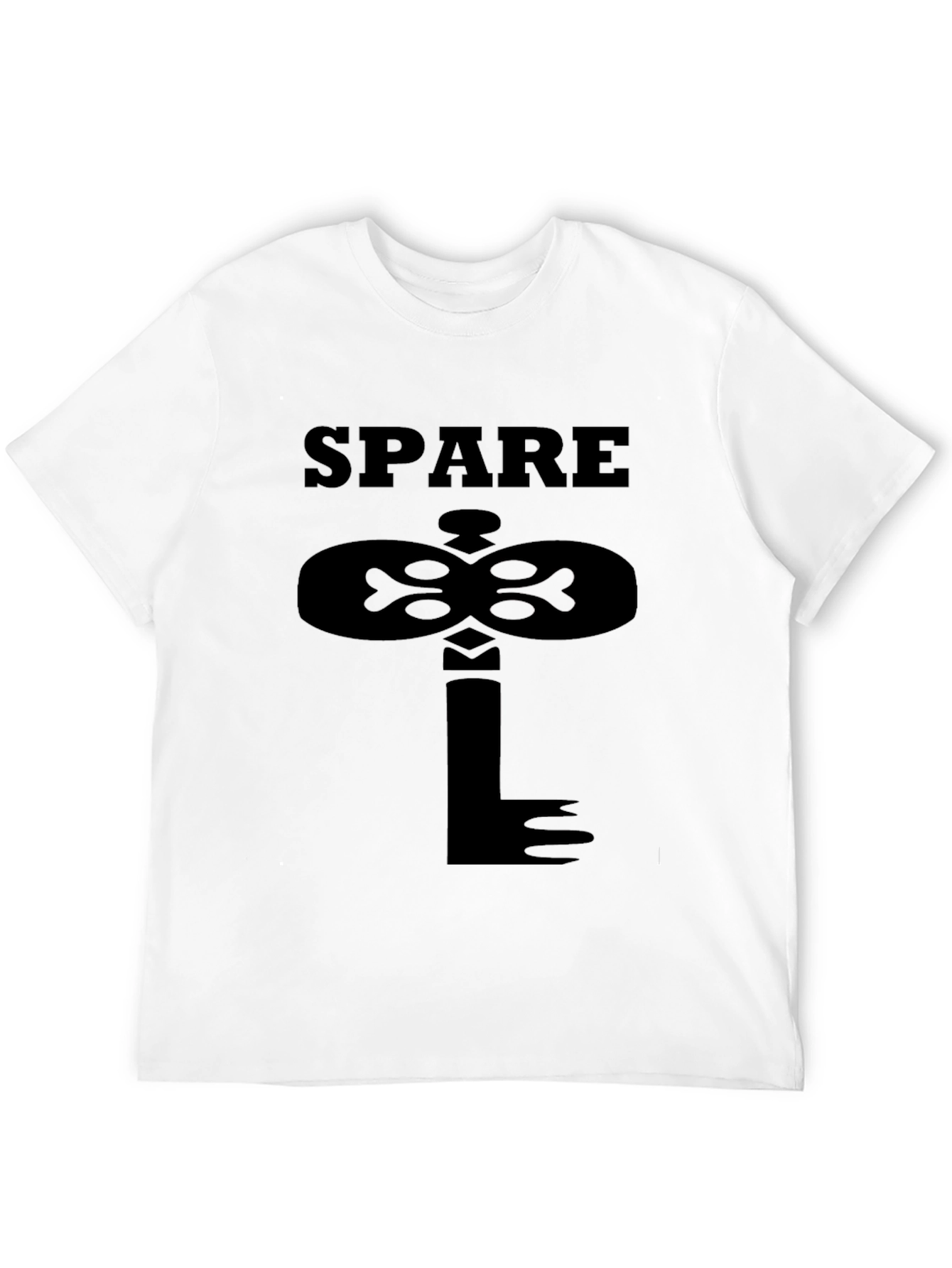 Spare Key Graphic Print Black T-Shirt