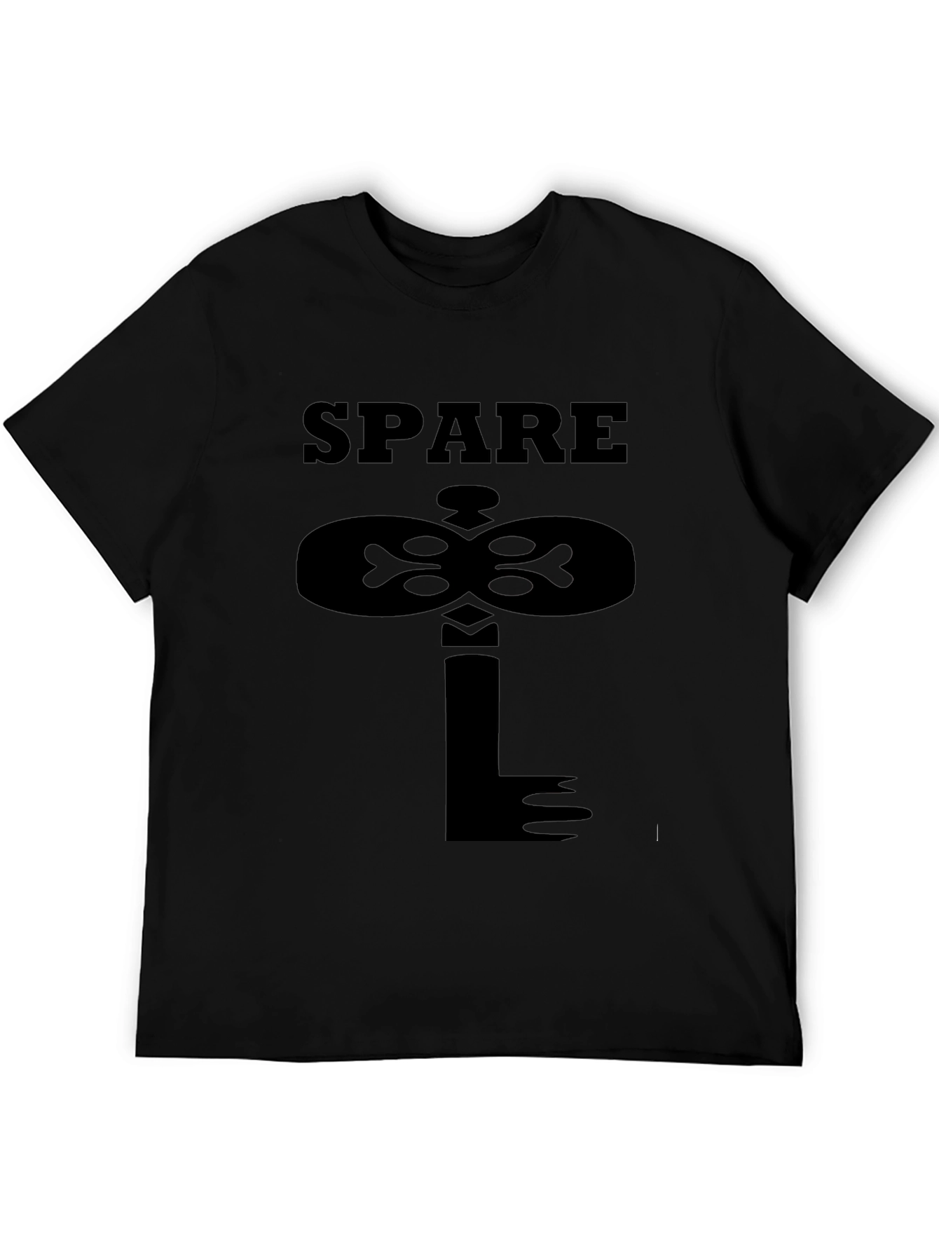 Spare Key Graphic Print Black T-Shirt