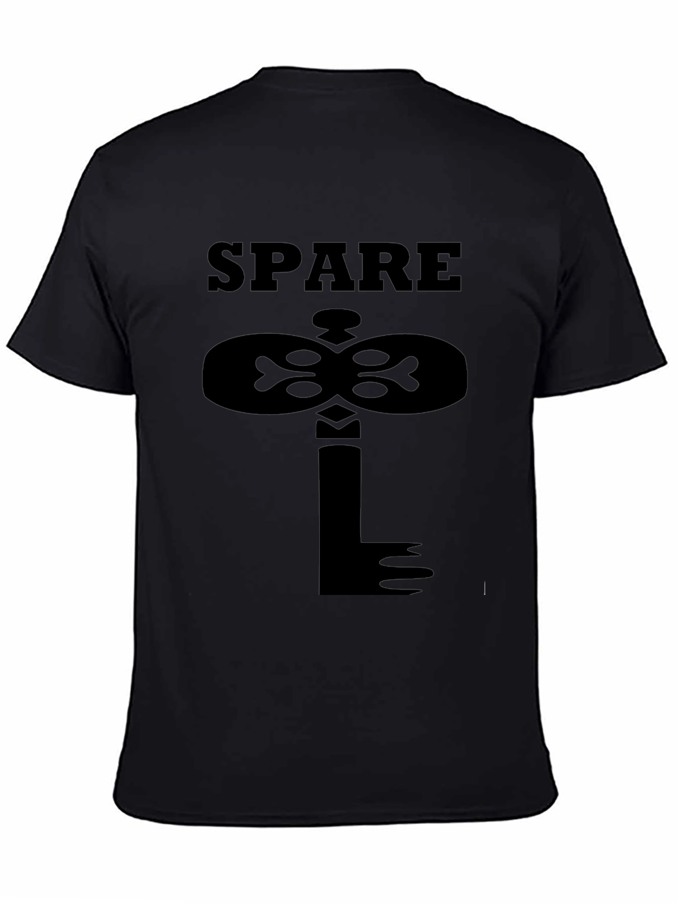 Spare Key Graphic Print Black T-Shirt