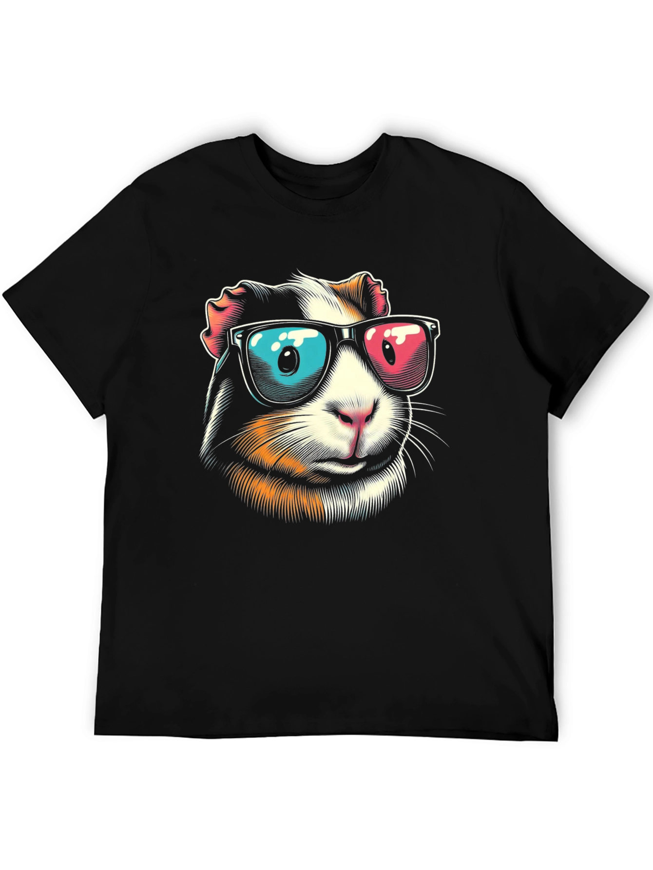 Cool Guinea Pig Graphic Tee - Black