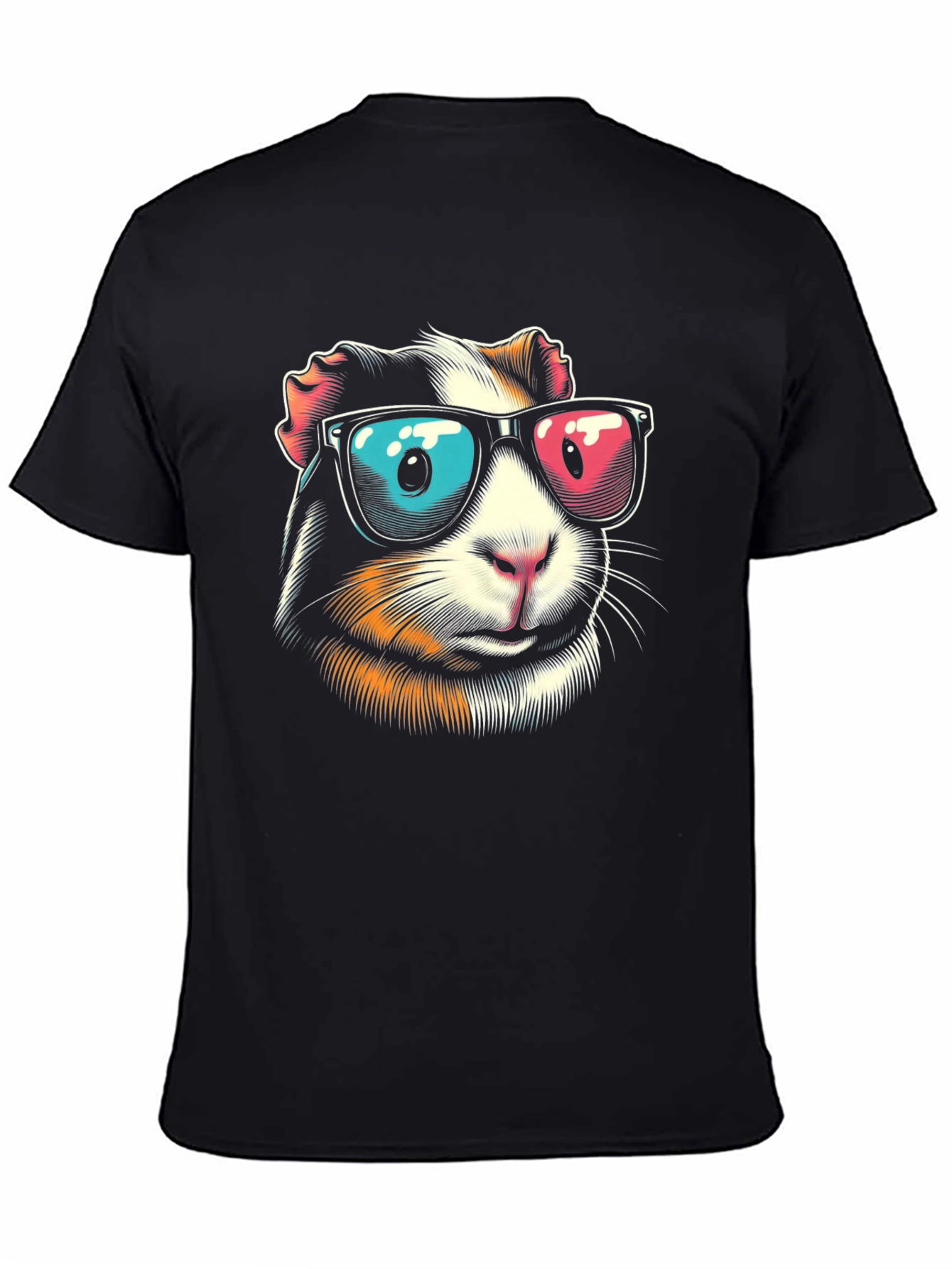 Cool Guinea Pig Graphic Tee - Black