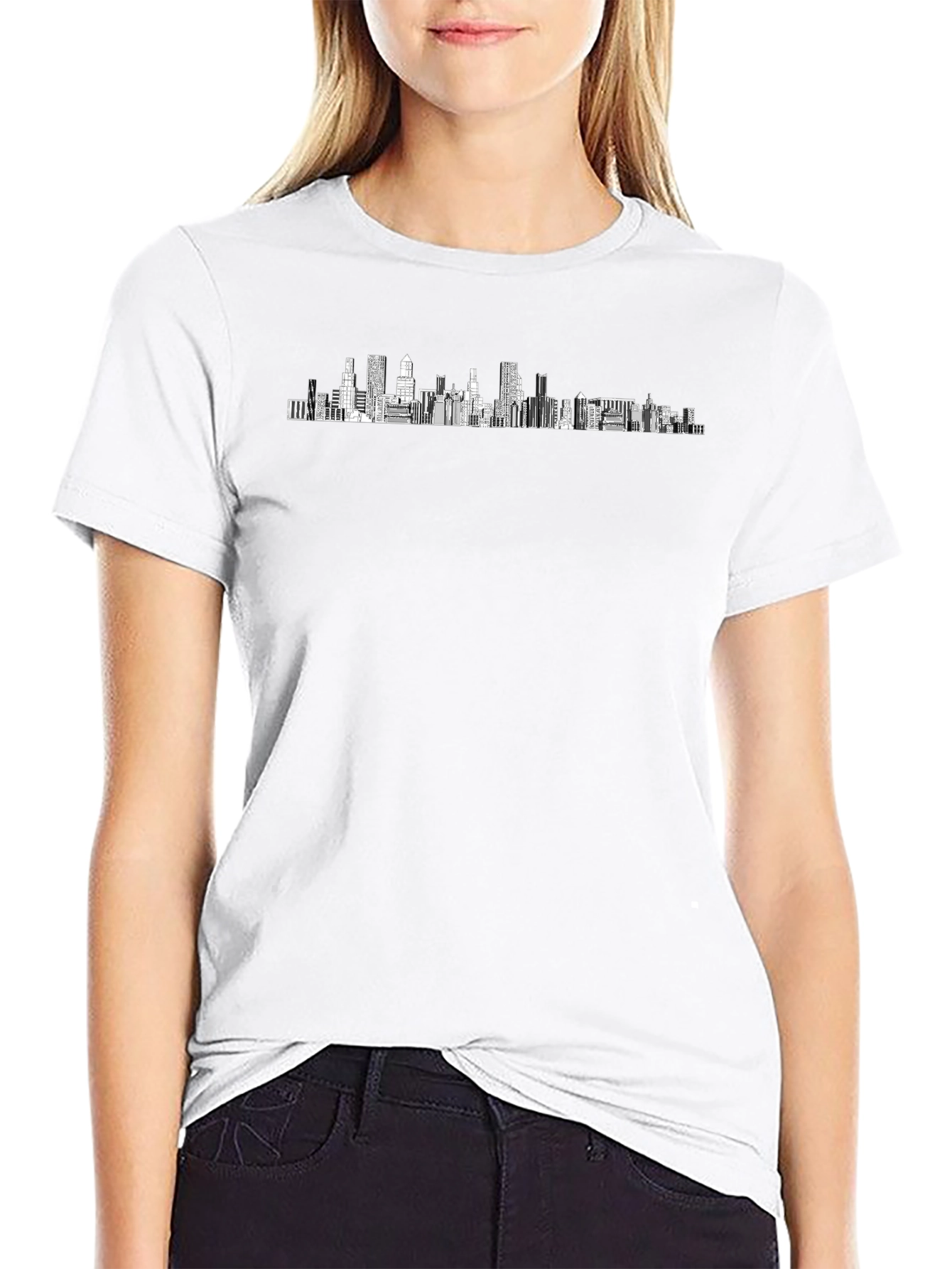 City Skyline Graphic Tee - Sleek Black T-Shirt
