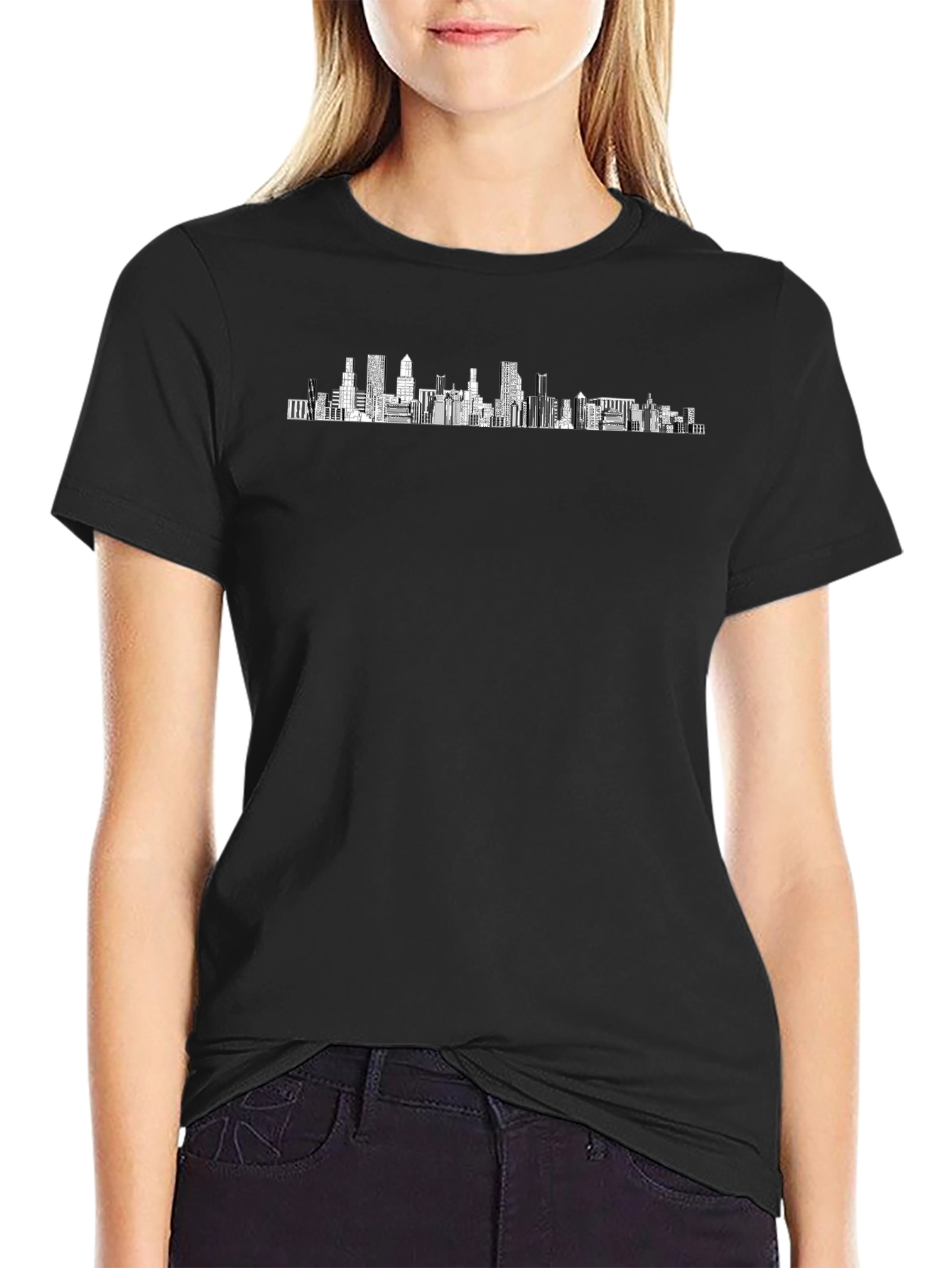 City Skyline Graphic Tee - Sleek Black T-Shirt