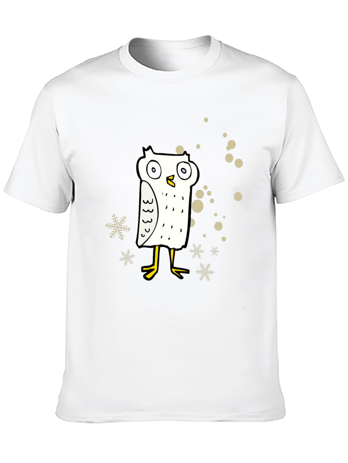 Funny Owl Cartoon Graphic Print Black Tee