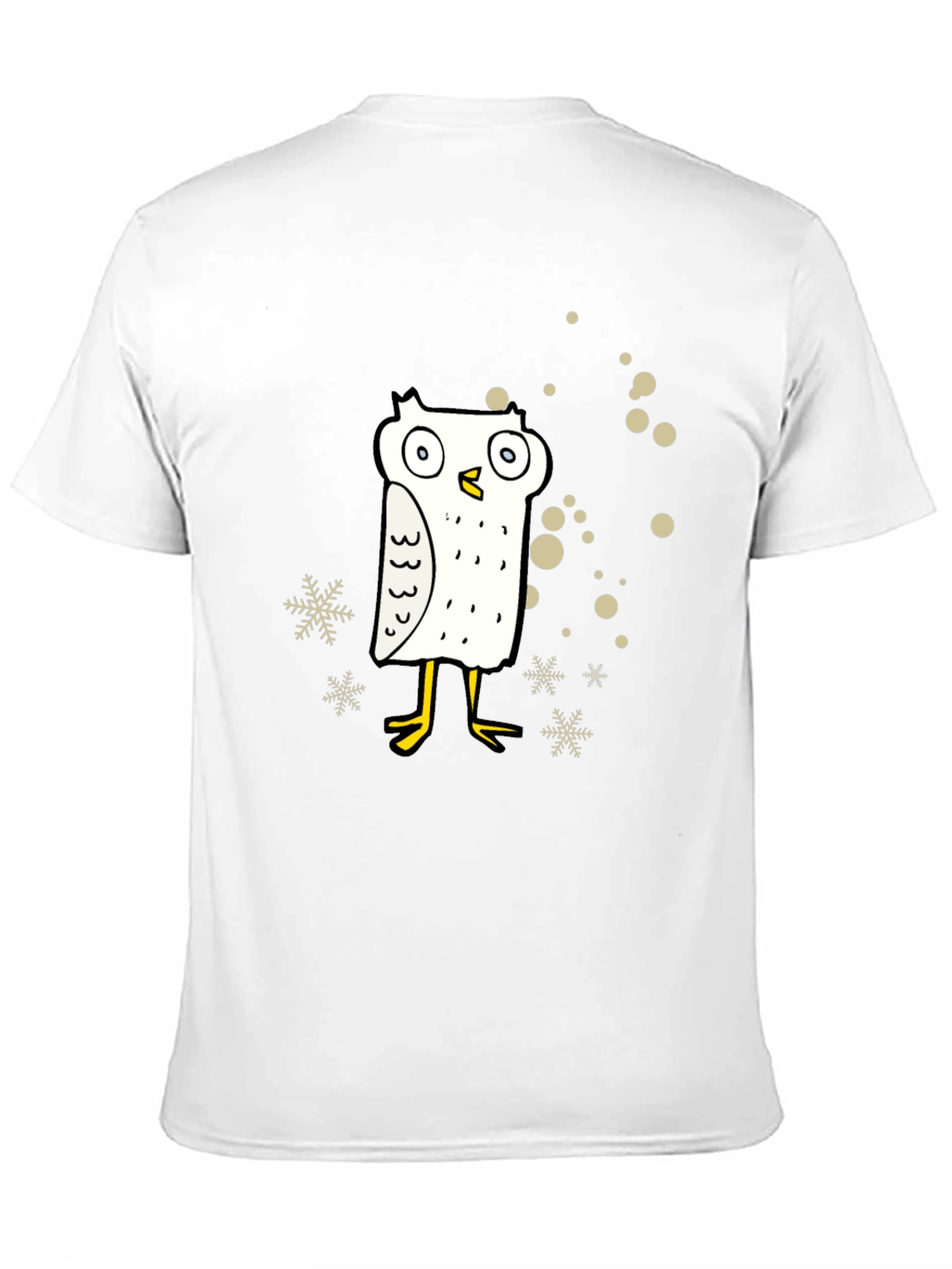 Funny Owl Cartoon Graphic Print Black Tee