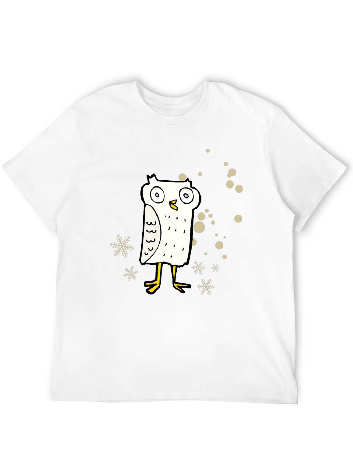 Funny Owl Cartoon Graphic Print Black Tee