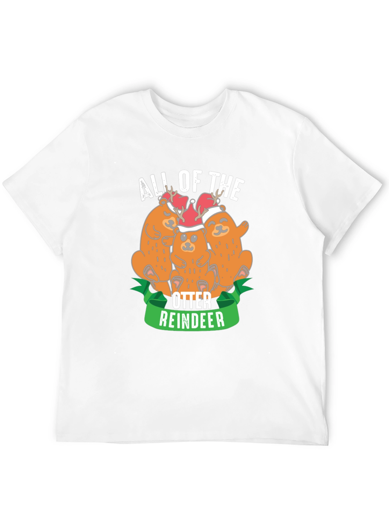 All of the Otter Reindeer Black T-Shirt
