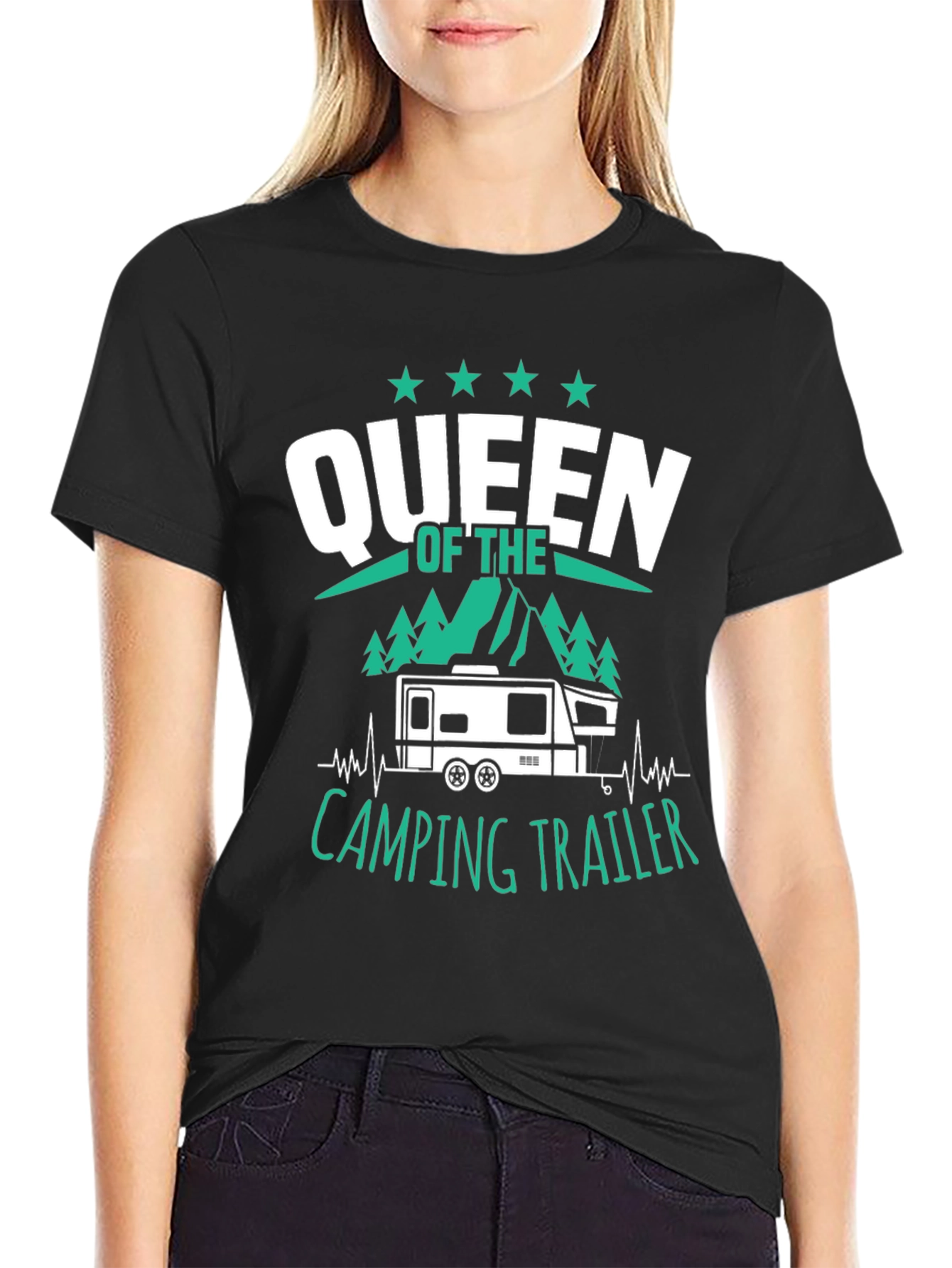 Queen of the Camping Trailer Graphic T-Shirt