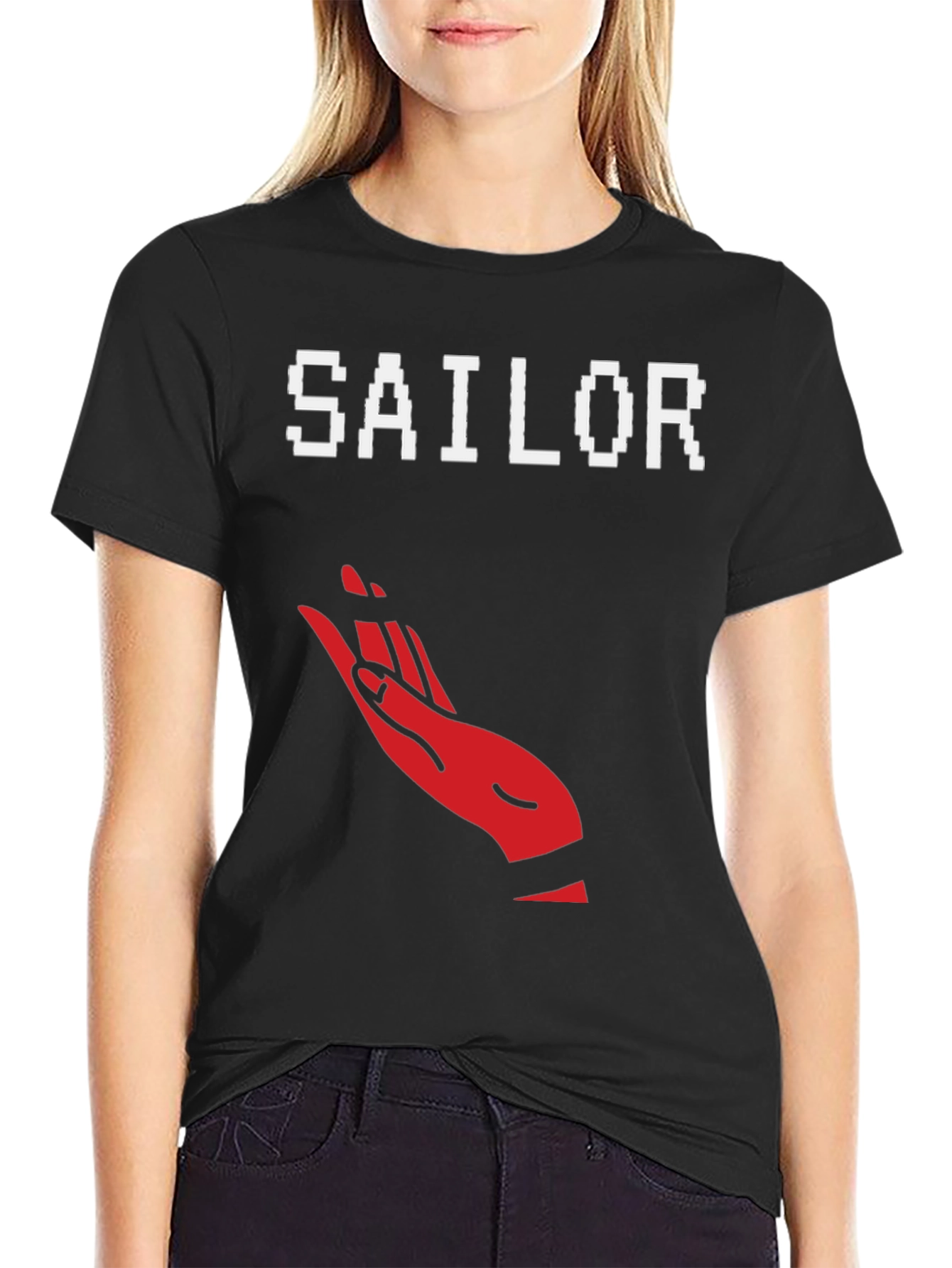 Sailor Hand Graphic Tee - Black