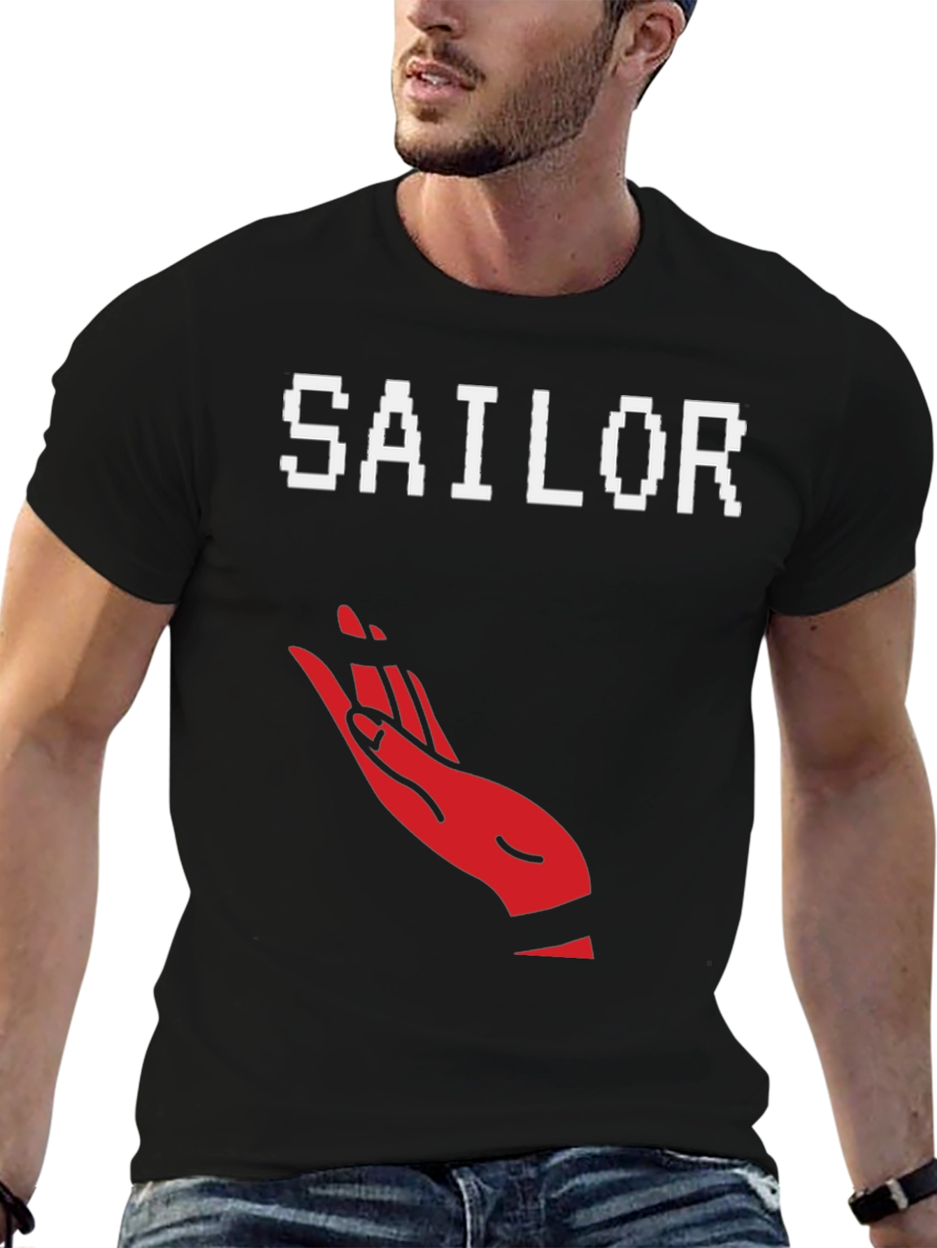 Sailor Hand Graphic Tee - Black