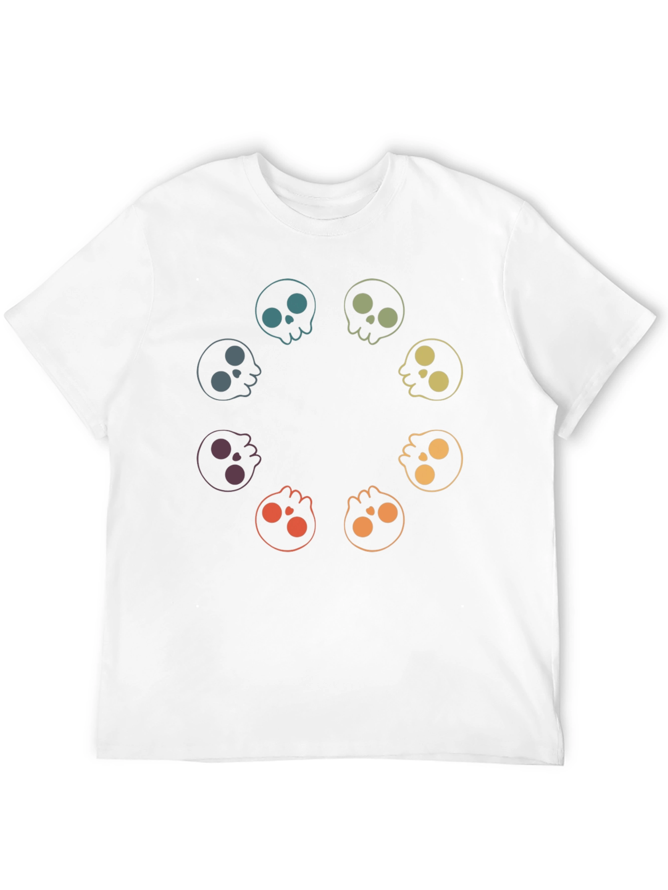 Rainbow Skull Circle Graphic Tee - Black