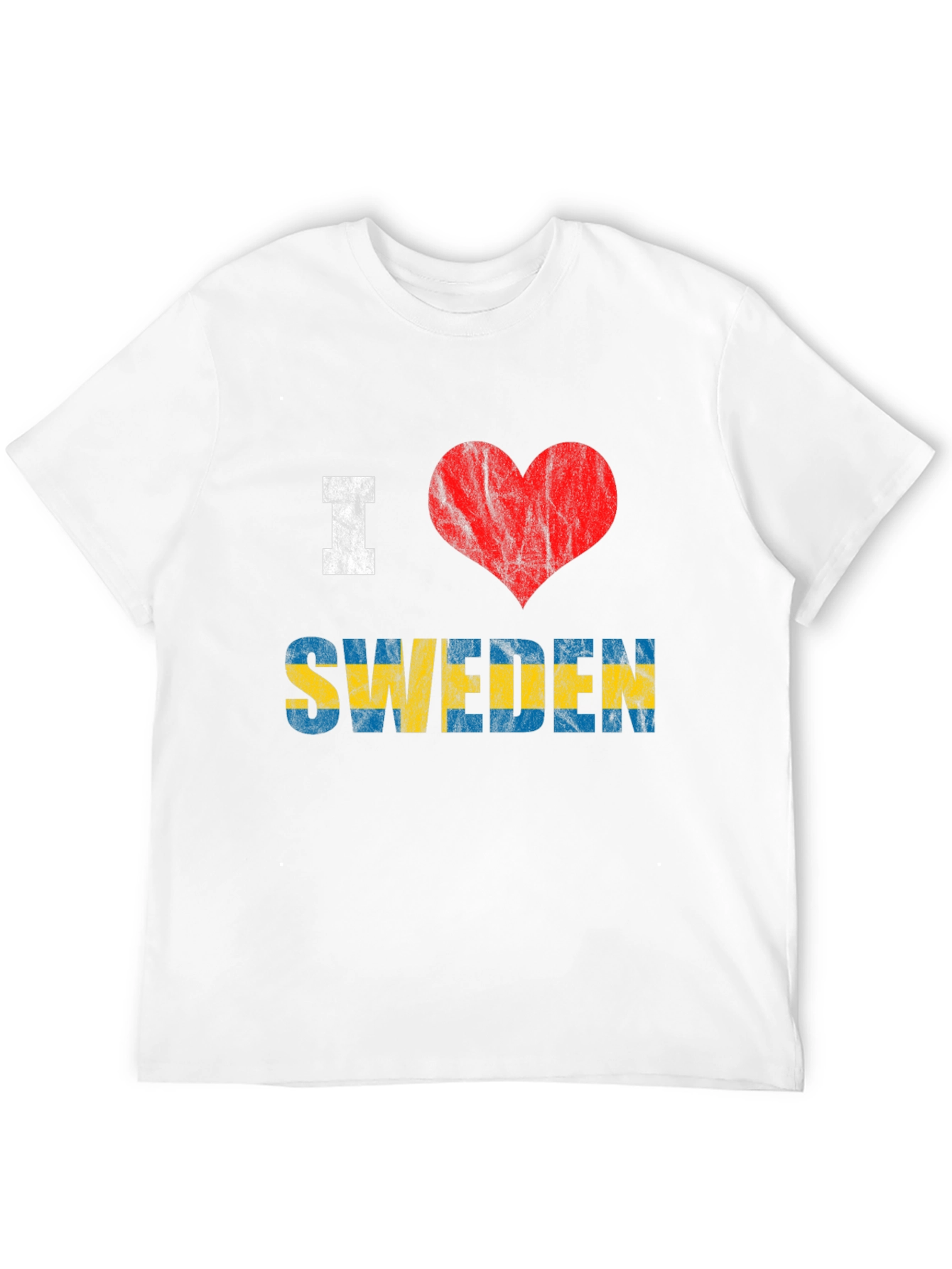 I Love Sweden Flag T-Shirt Patriotic Tee