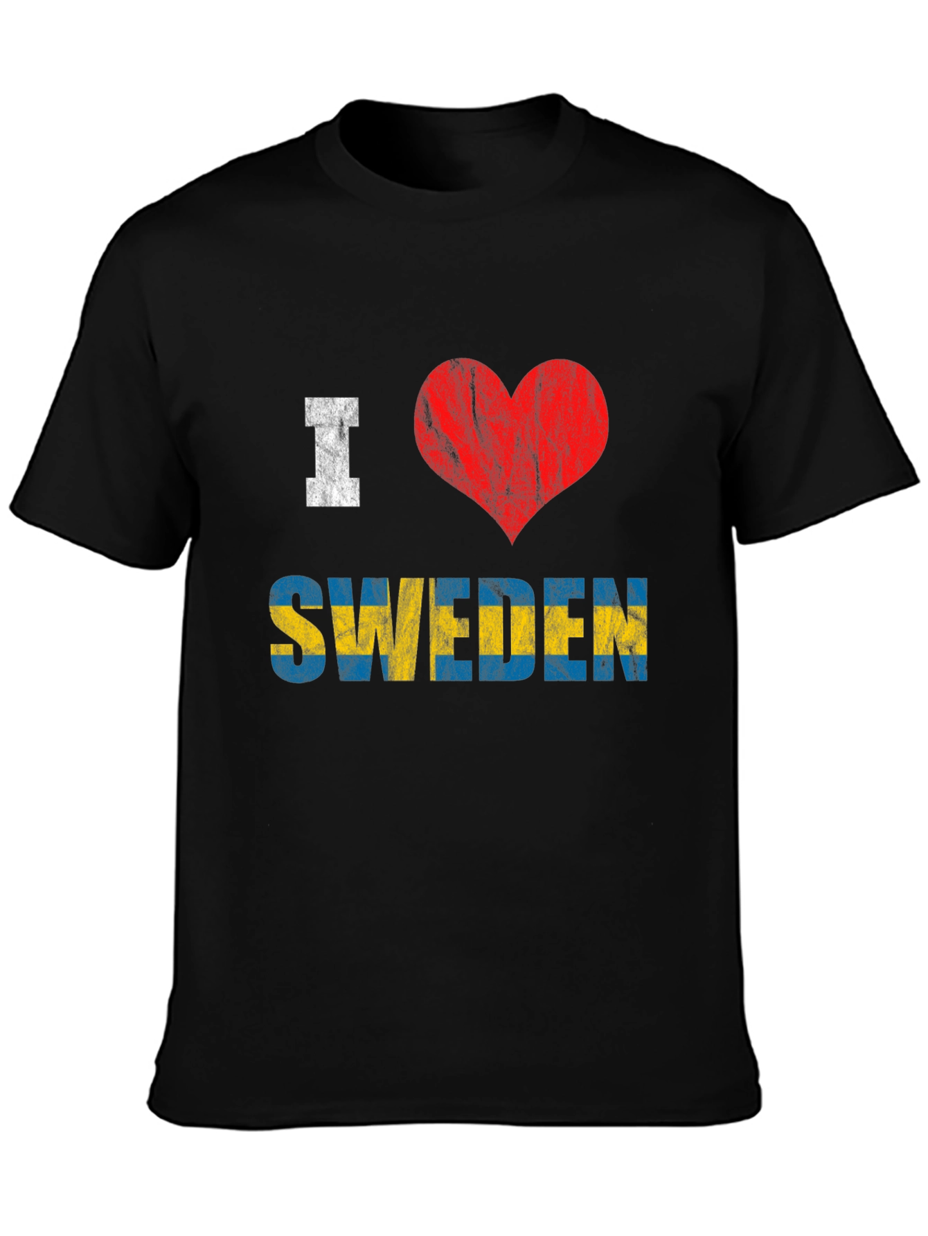 I Love Sweden Flag T-Shirt Patriotic Tee