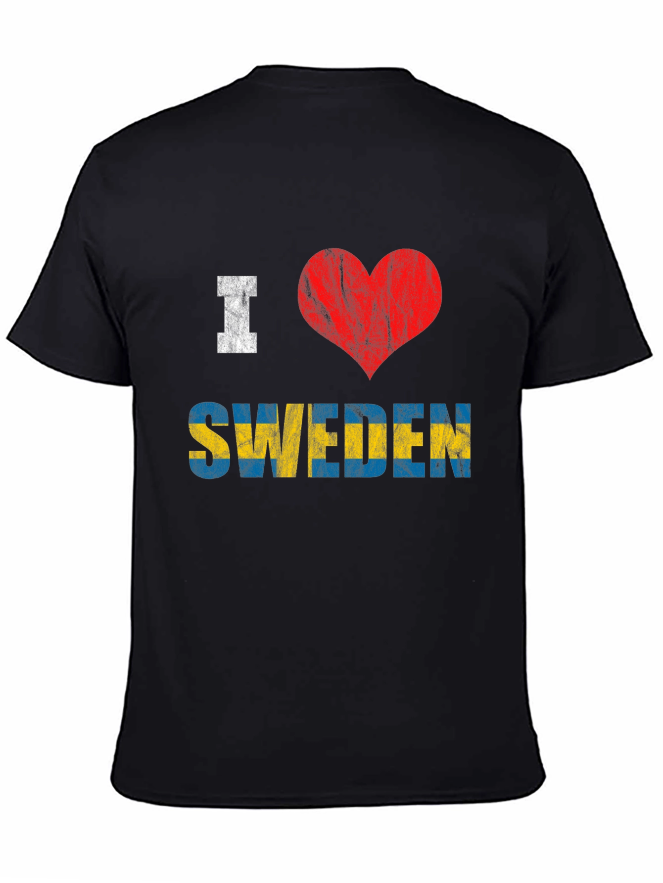 I Love Sweden Flag T-Shirt Patriotic Tee