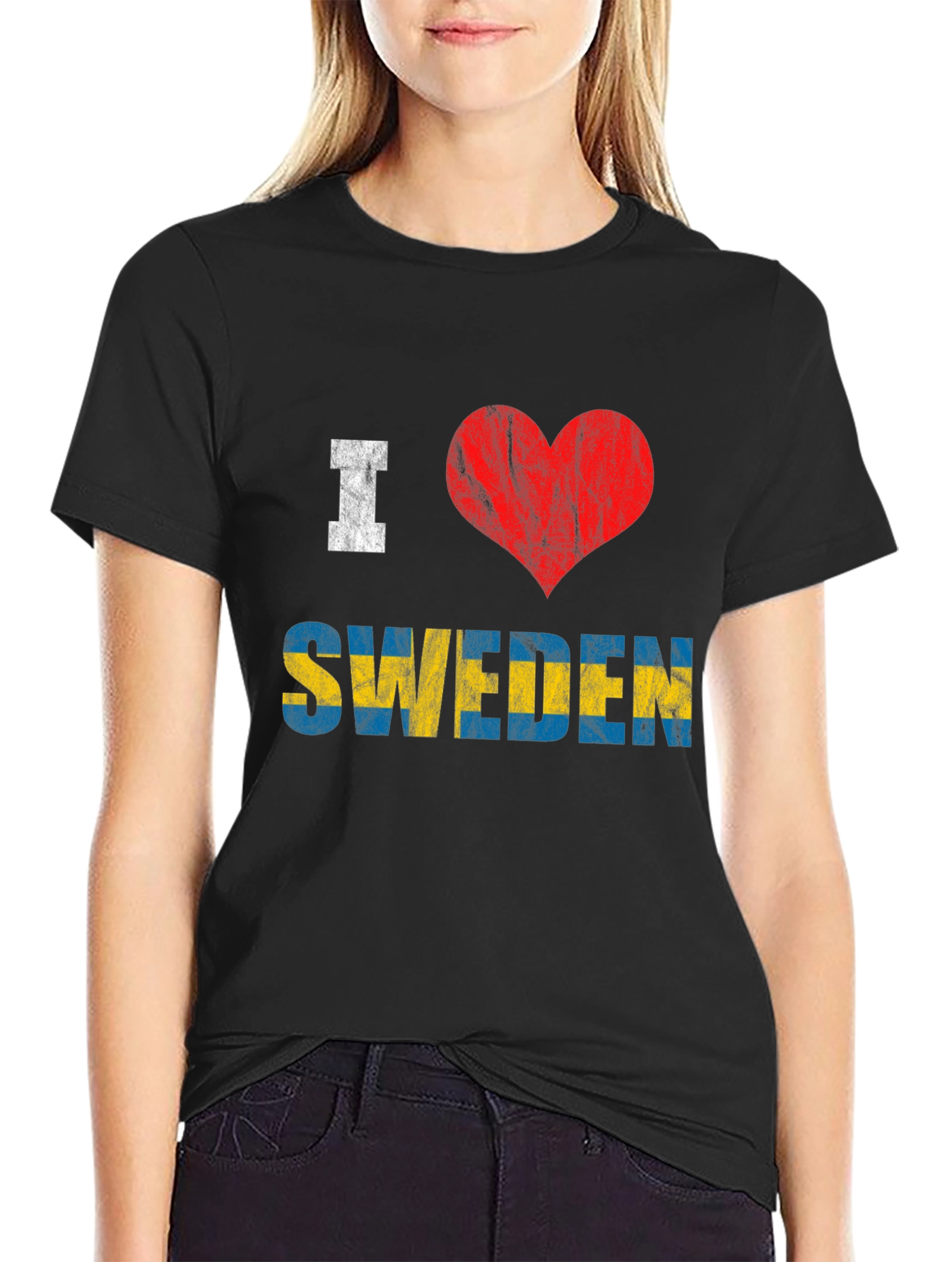 I Love Sweden Flag T-Shirt Patriotic Tee