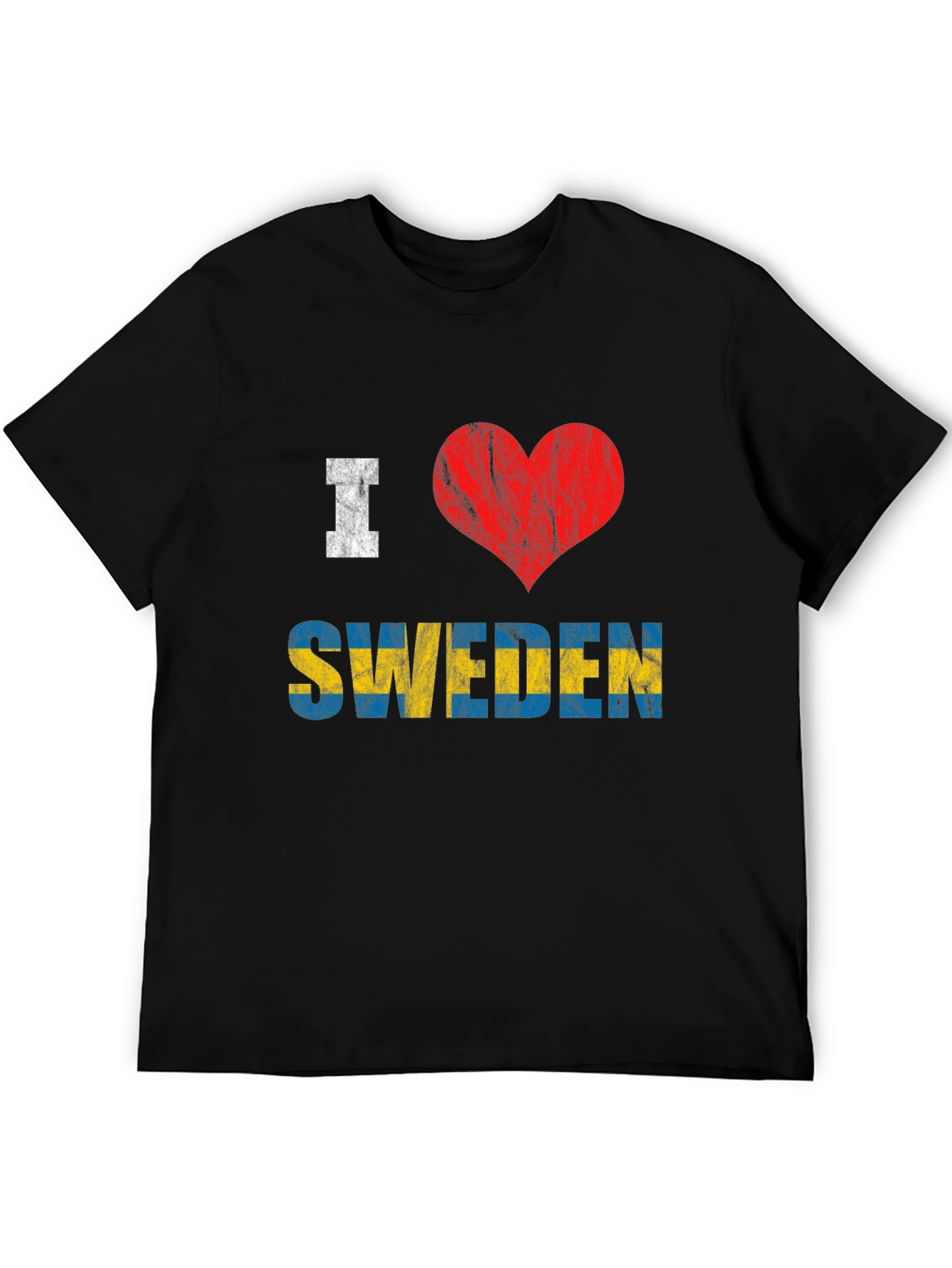 I Love Sweden Flag T-Shirt Patriotic Tee