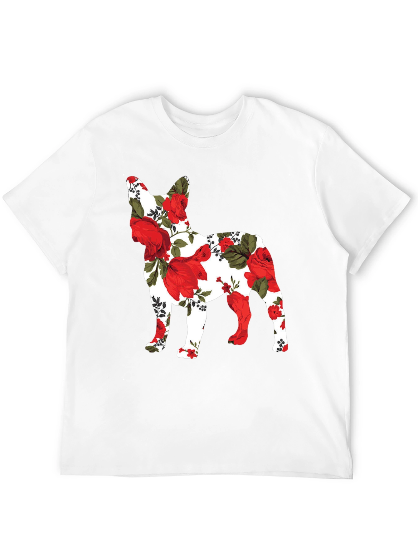 Floral French Bulldog Mens T-Shirt