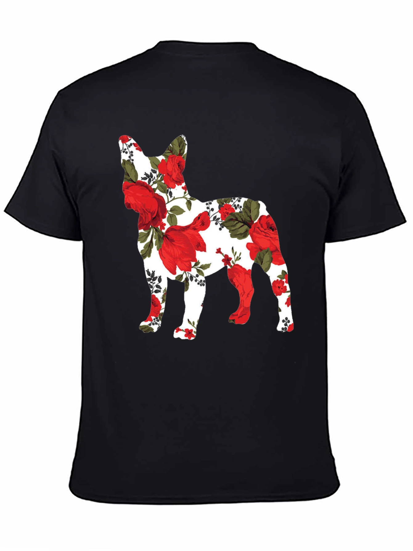 Floral French Bulldog Mens T-Shirt