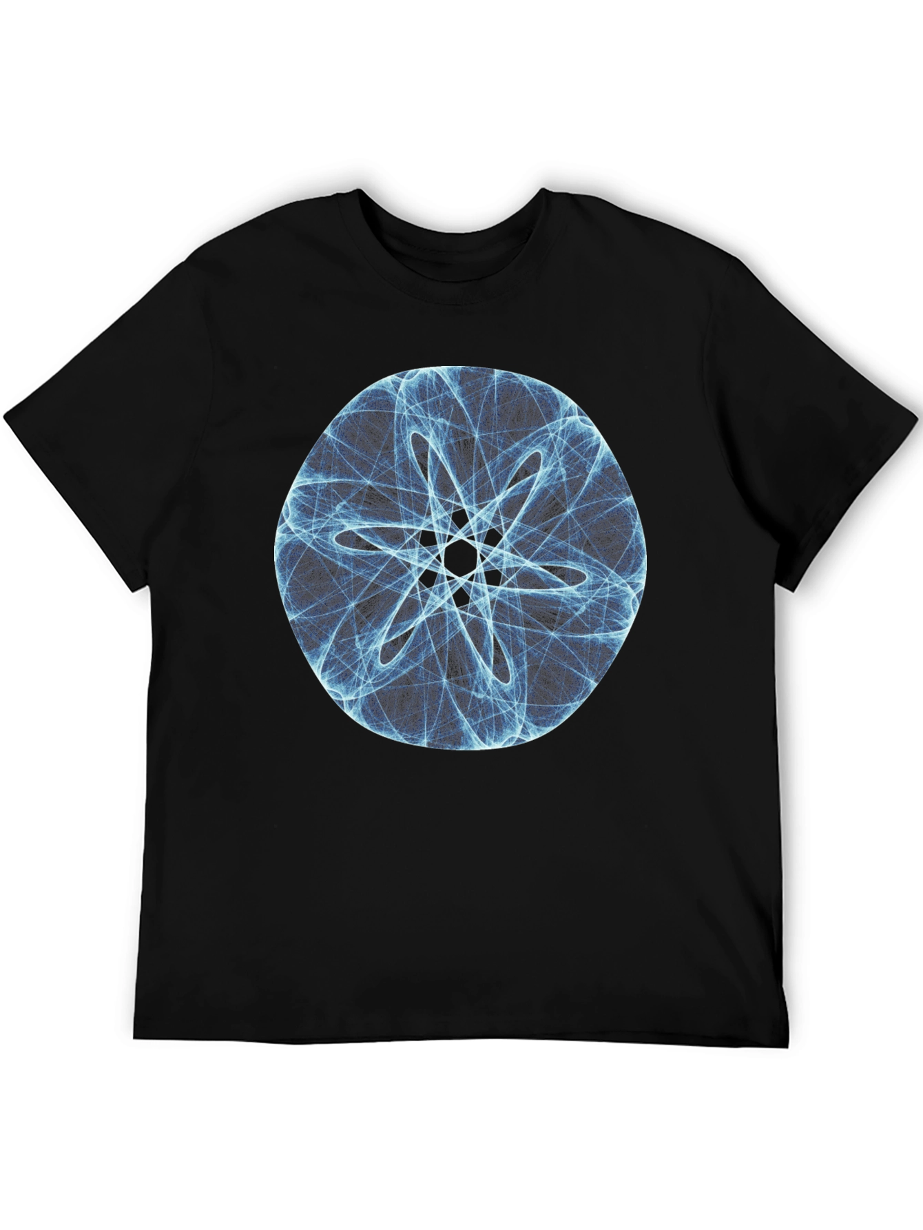 Geometric Circle Design Black T-Shirt