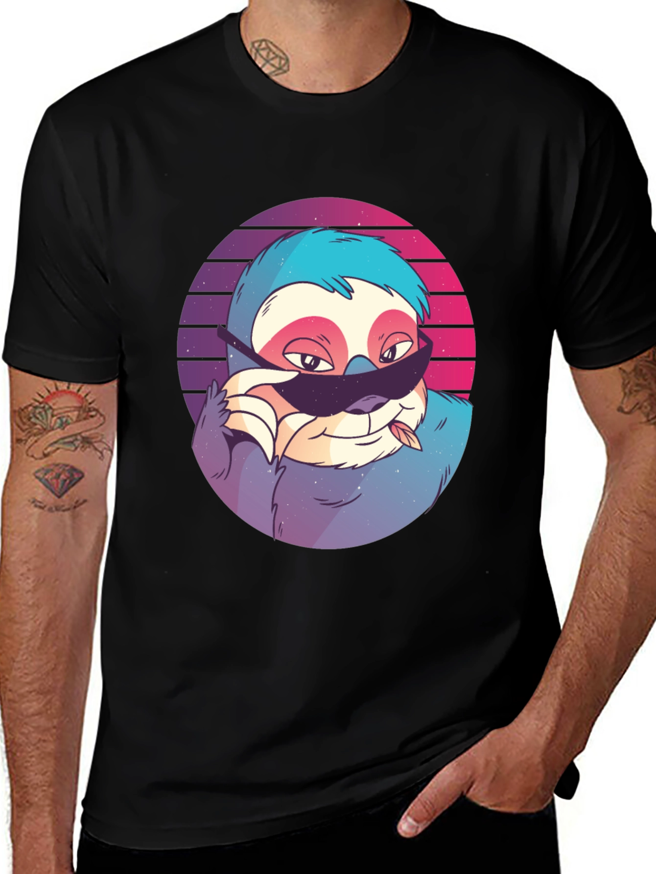 Cool Sloth T-Shirt - Retro Sunglasses Design