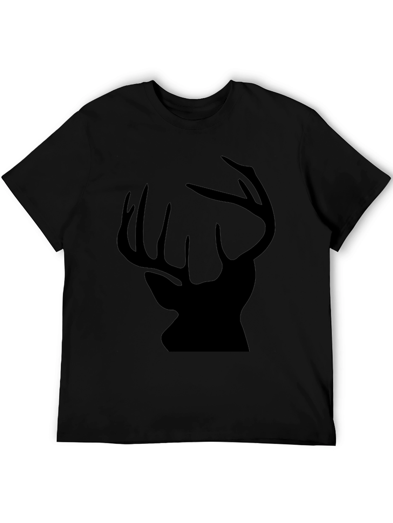 Mens Black Deer Silhouette Graphic Tee