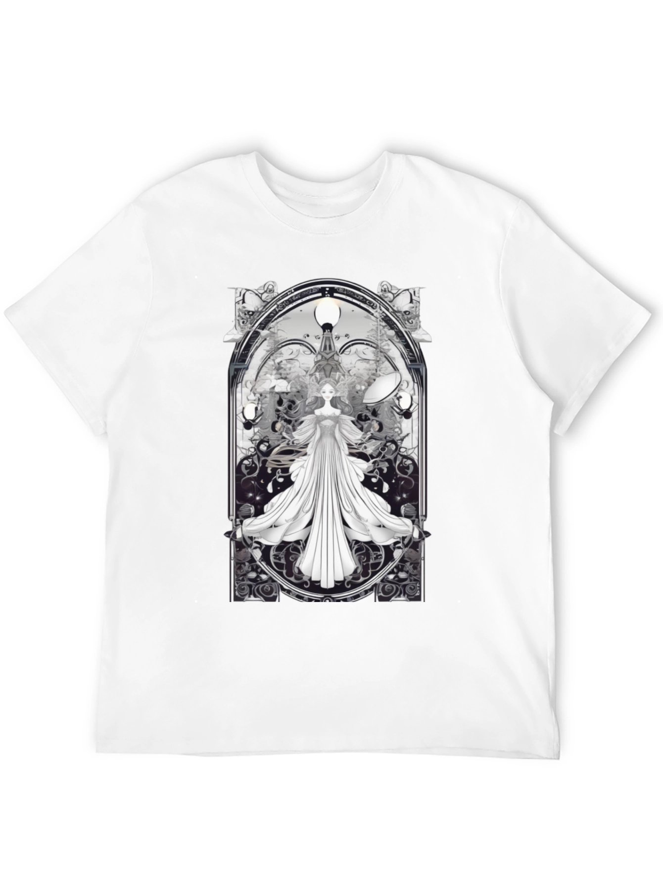 Art Nouveau Angel T-Shirt - Unique Gothic Design