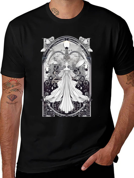 Art Nouveau Angel T-Shirt - Unique Gothic Design