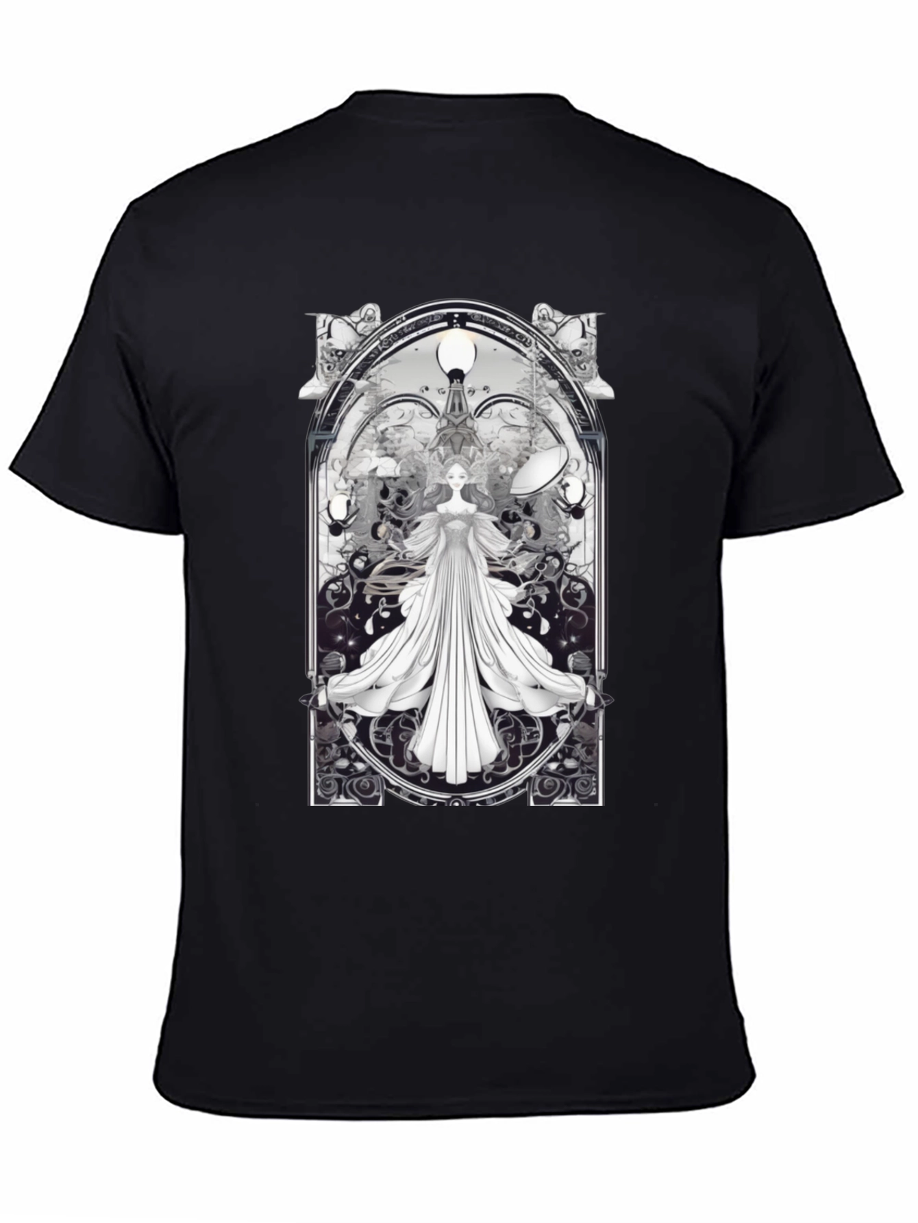 Art Nouveau Angel T-Shirt - Unique Gothic Design