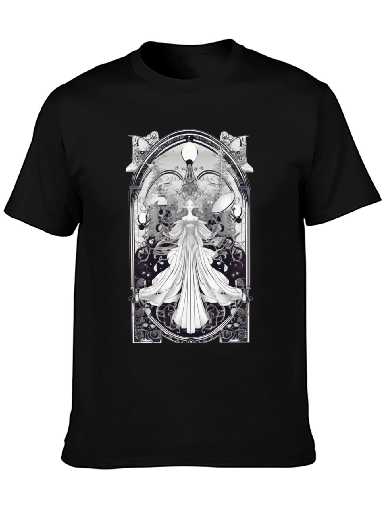 Art Nouveau Angel T-Shirt - Unique Gothic Design