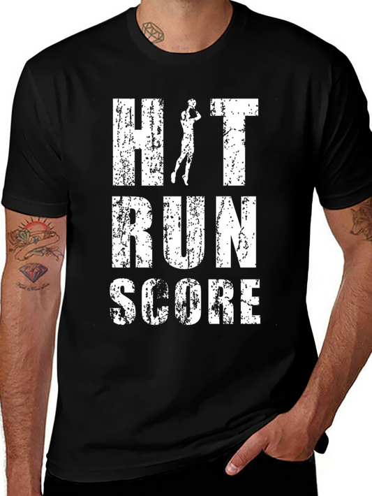 Hit Run Score Baseball T-Shirt
