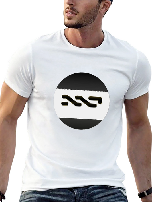 Modern Black T-Shirt with Unique Logo Design