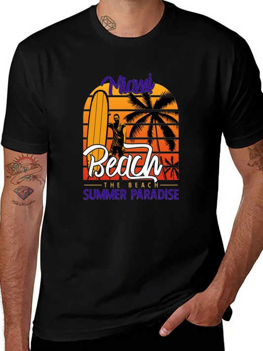 Miami Beach Summer Paradise Graphic T-Shirt