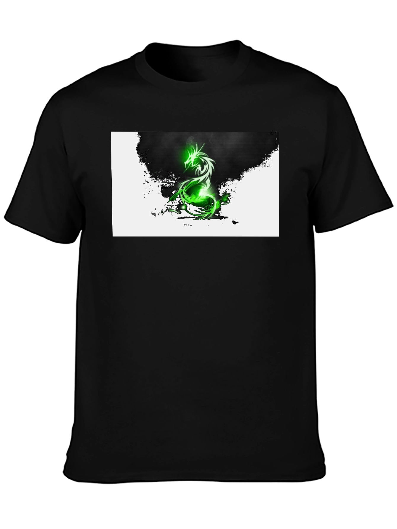 Green Dragon Graphic T-Shirt - Black