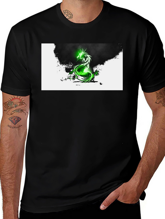 Green Dragon Graphic T-Shirt - Black