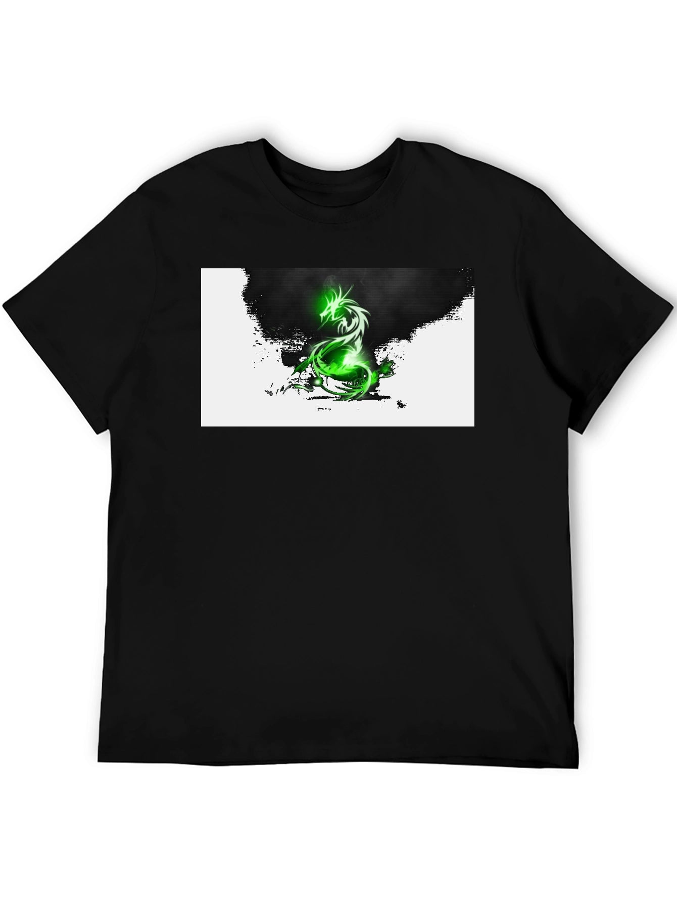 Green Dragon Graphic T-Shirt - Black