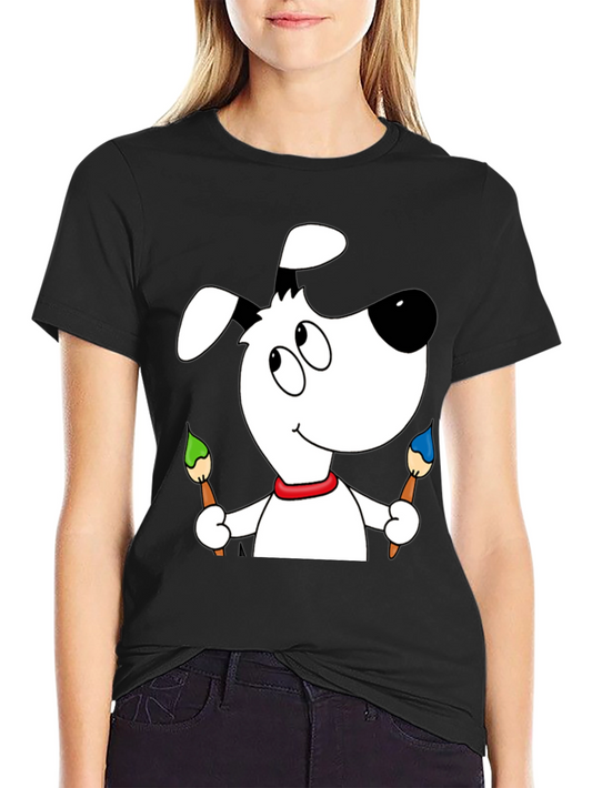 Cartoon Dog Artist T-Shirt - Fun & Unique Design