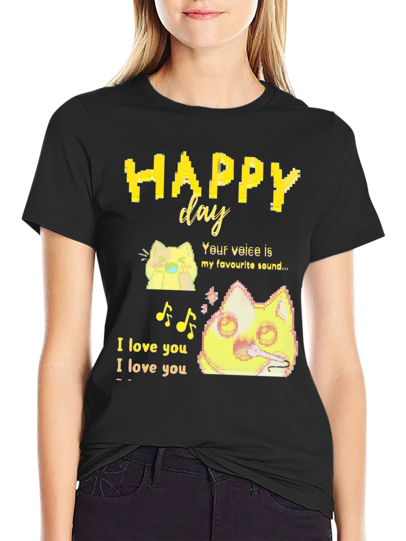 Happy Day T-Shirt: Anime Cat Lover Tee