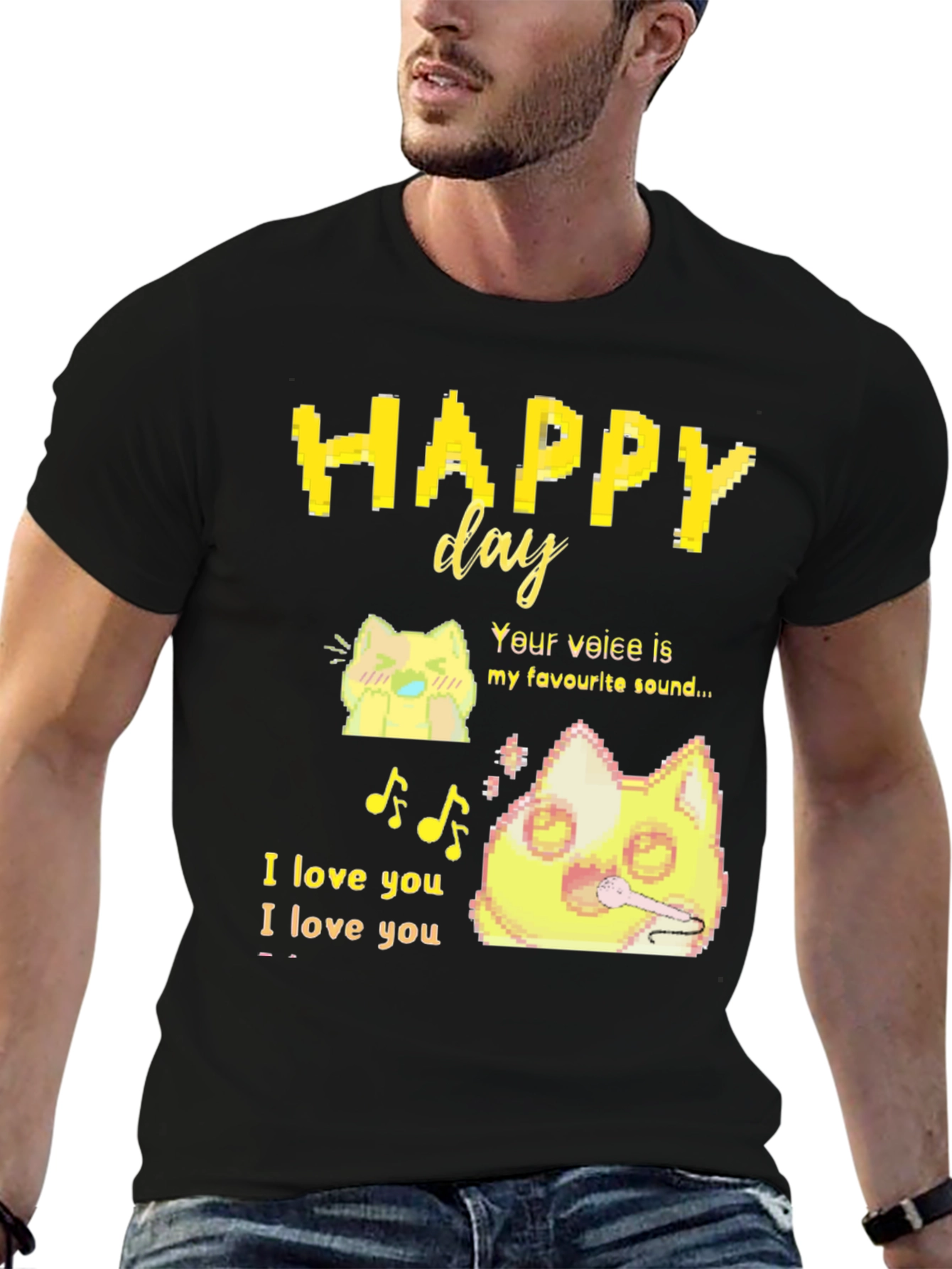 Happy Day T-Shirt: Anime Cat Lover Tee