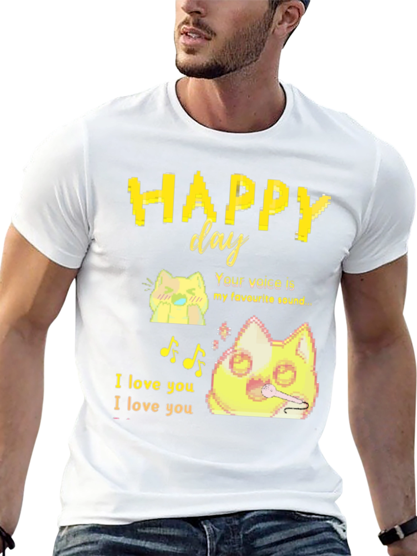 Happy Day T-Shirt: Anime Cat Lover Tee