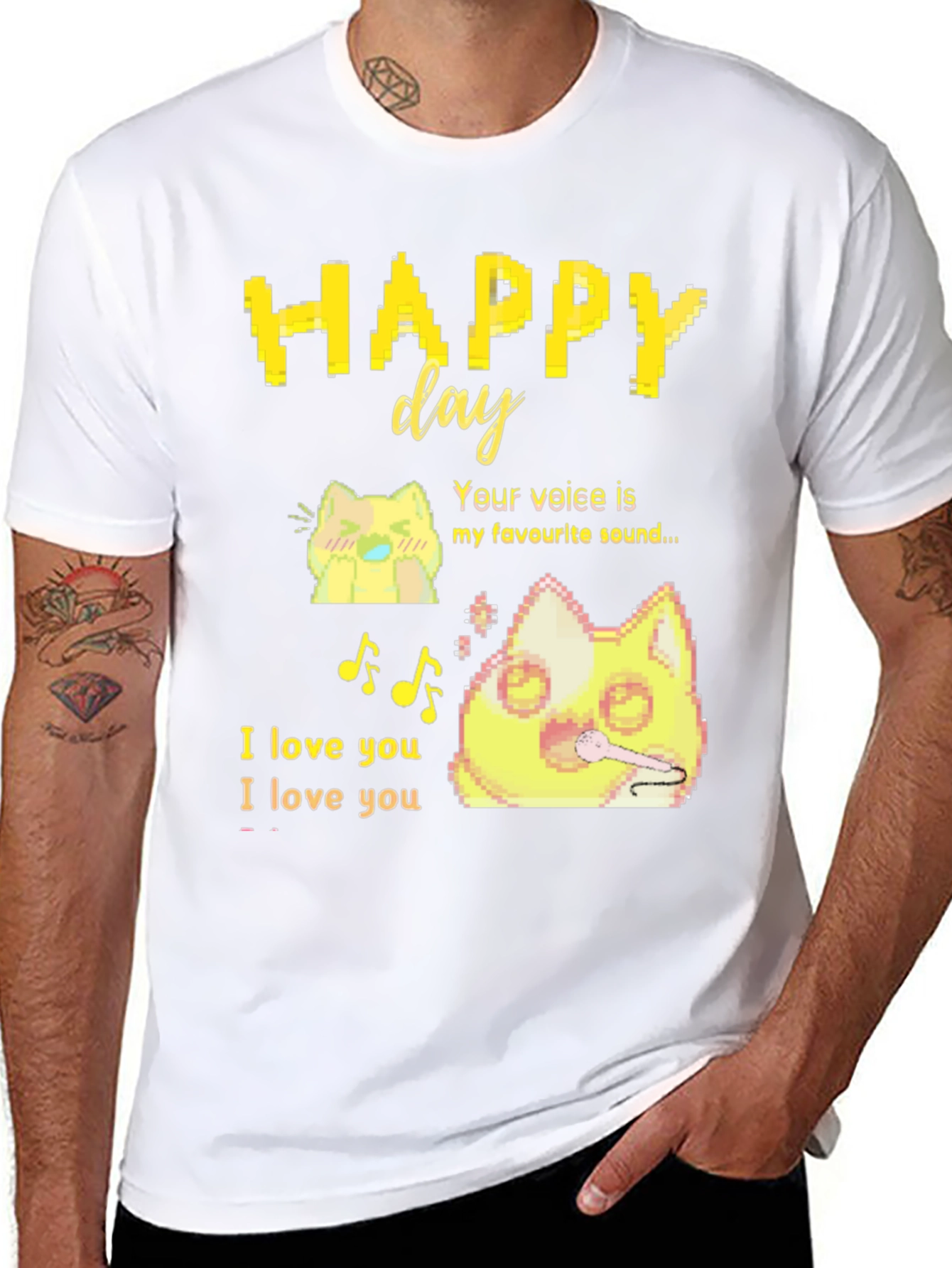 Happy Day T-Shirt: Anime Cat Lover Tee