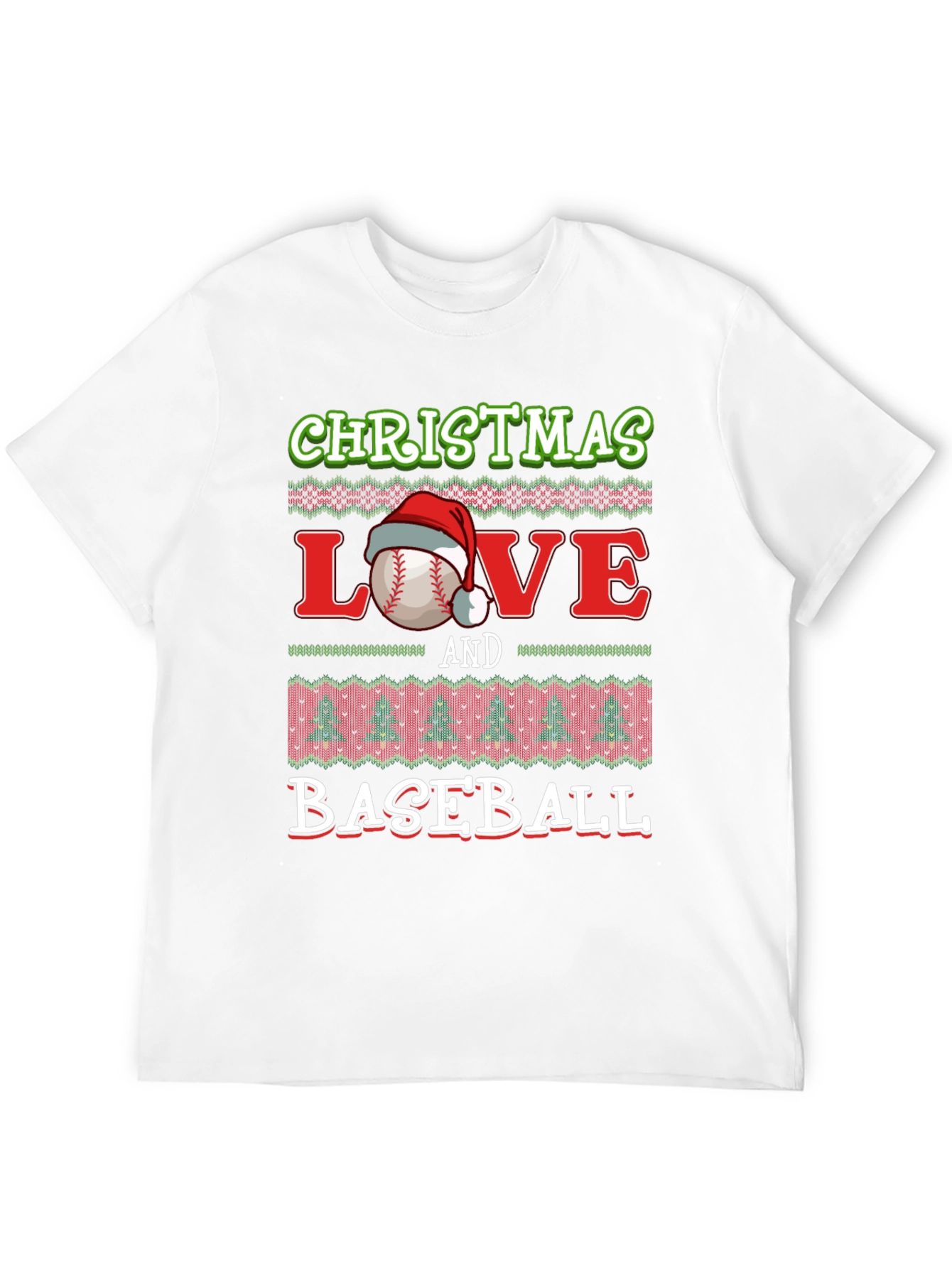 Christmas Love Baseball Holiday Graphic Tee