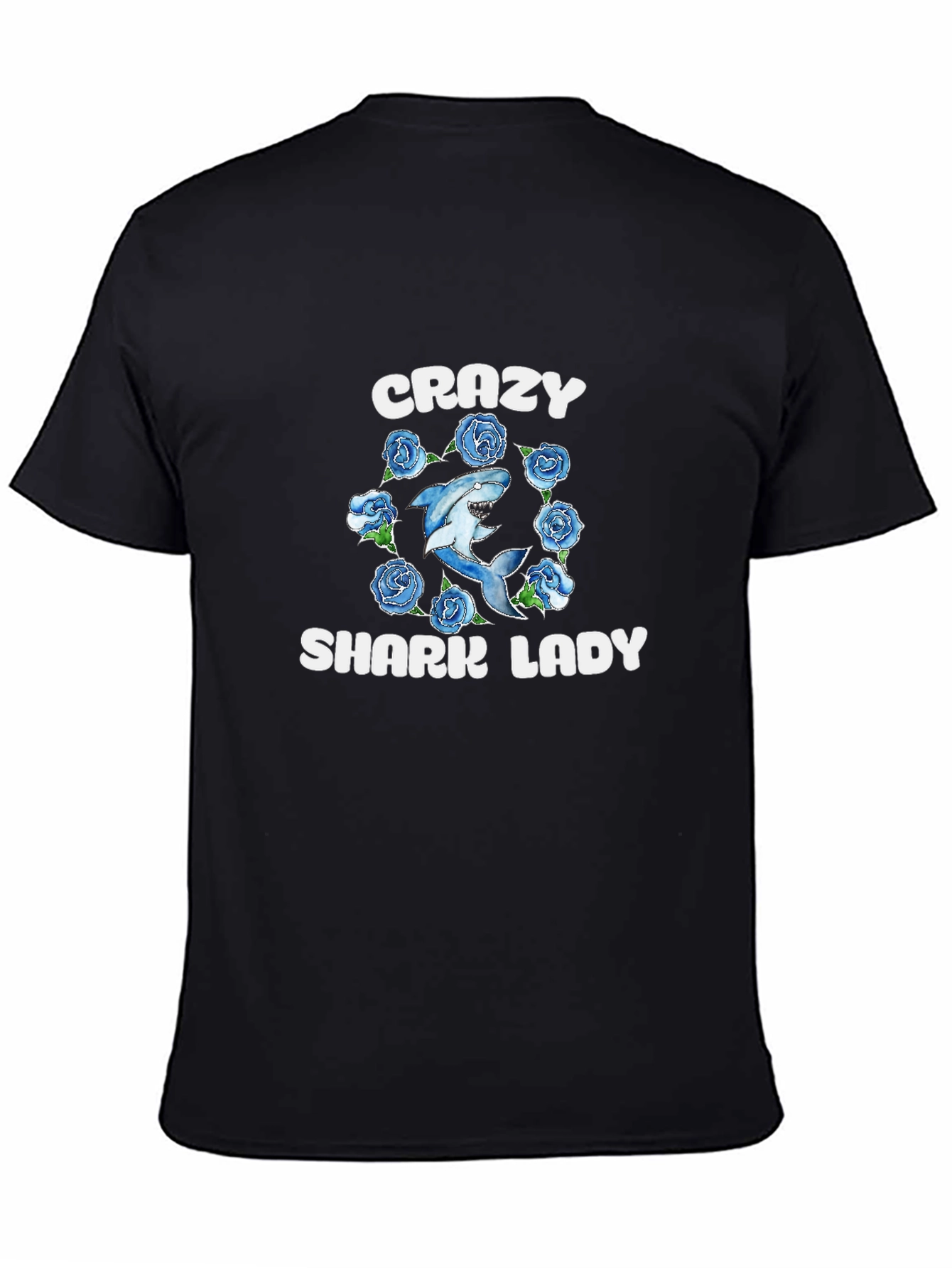 Crazy Shark Lady T-Shirt - Novelty Graphic Tee