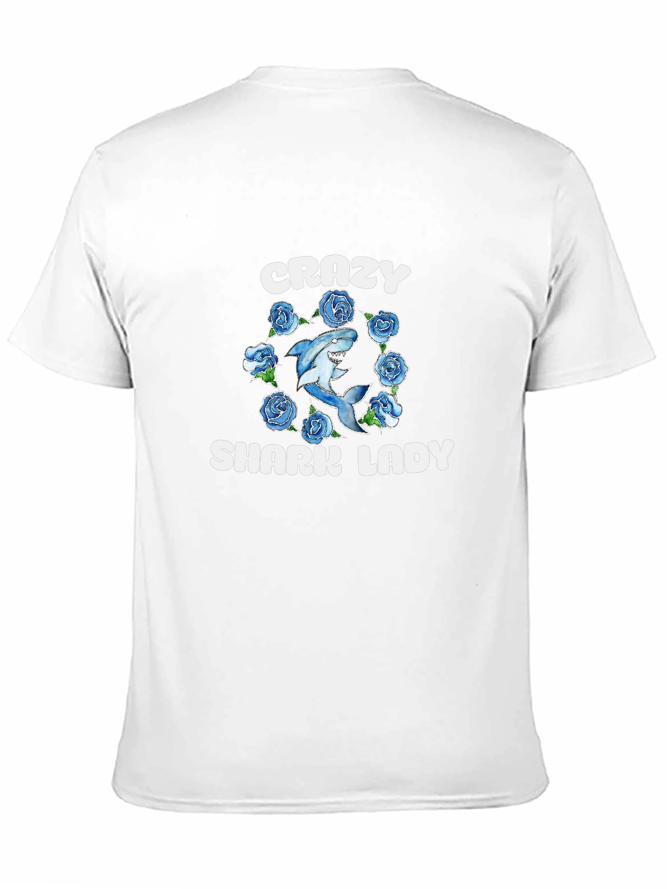 Crazy Shark Lady T-Shirt - Novelty Graphic Tee