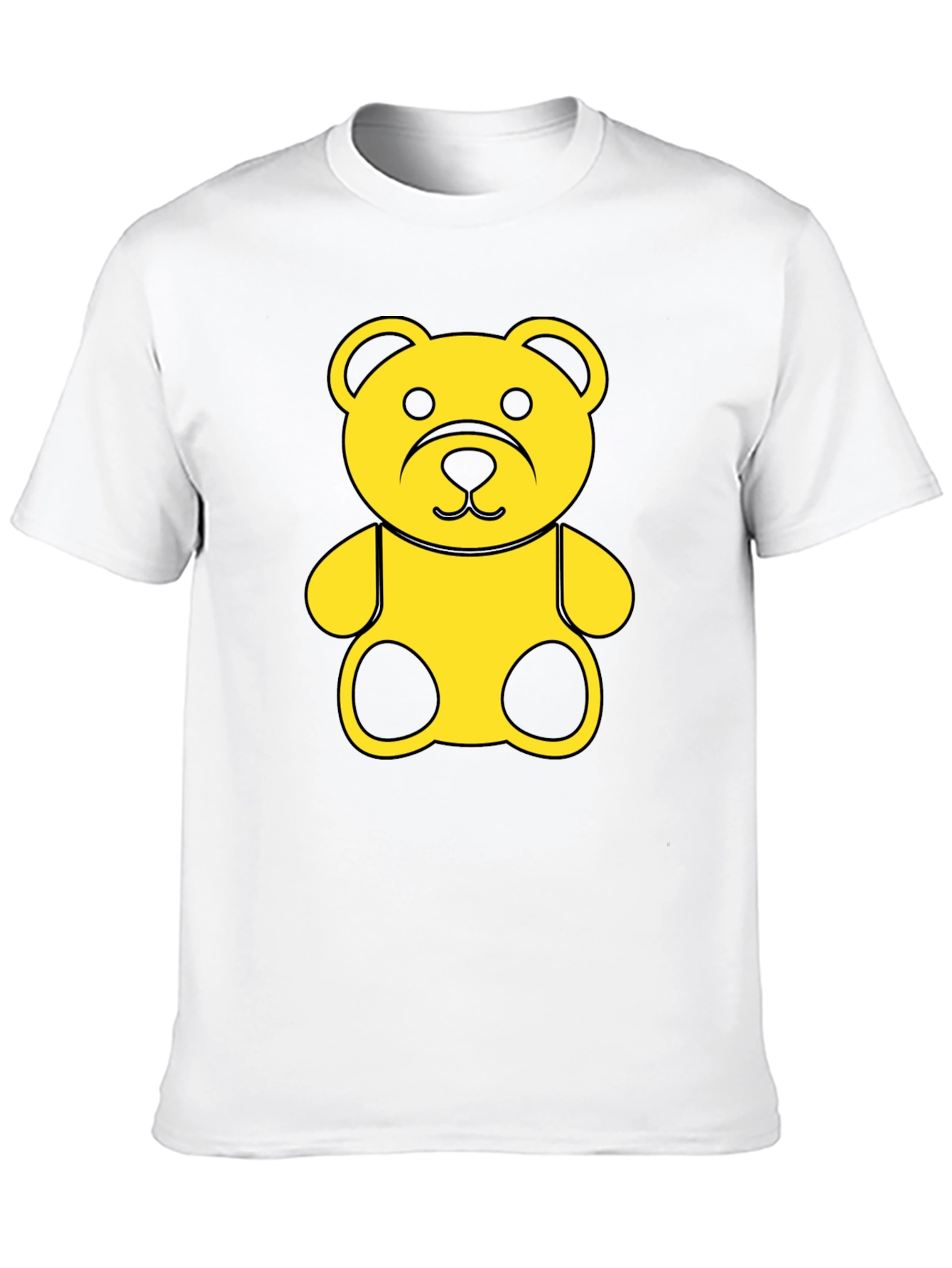 Black Tee with Yellow Teddy Bear Graphic