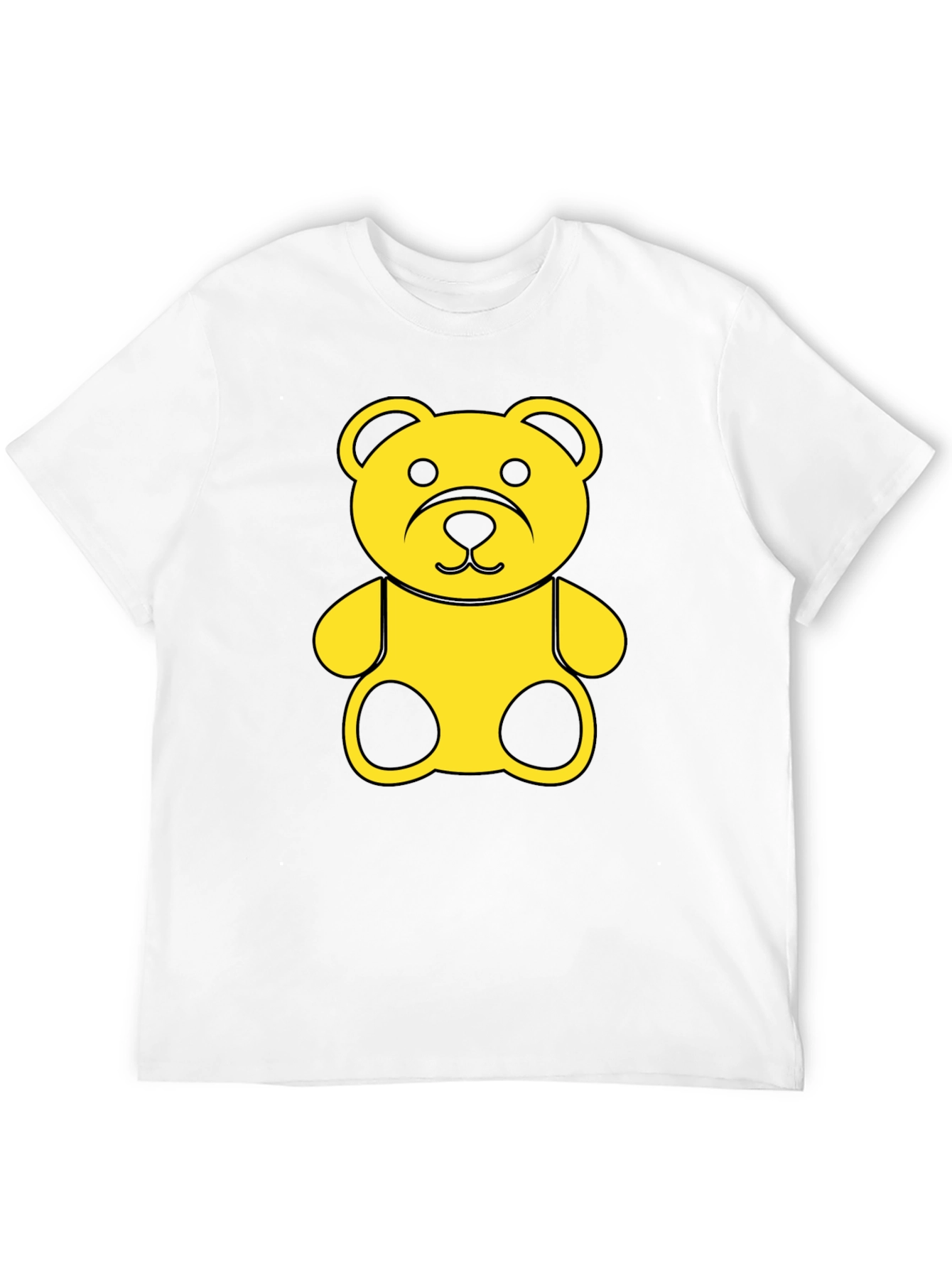 Black Tee with Yellow Teddy Bear Graphic